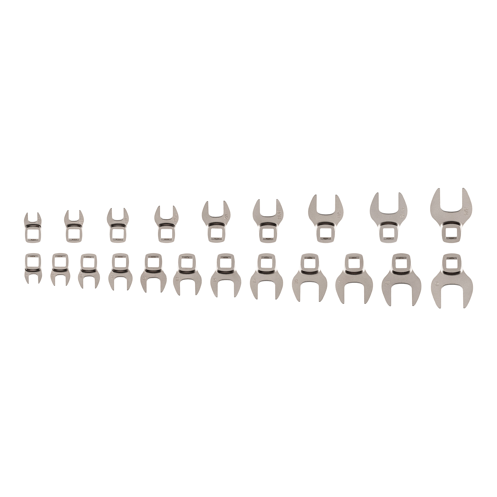 TEKTON 3/8 Inch Drive Crowfoot Wrench Set, 21-Piece (5/16 - 3/4 in., 8 - 19 mm) | WCF93301