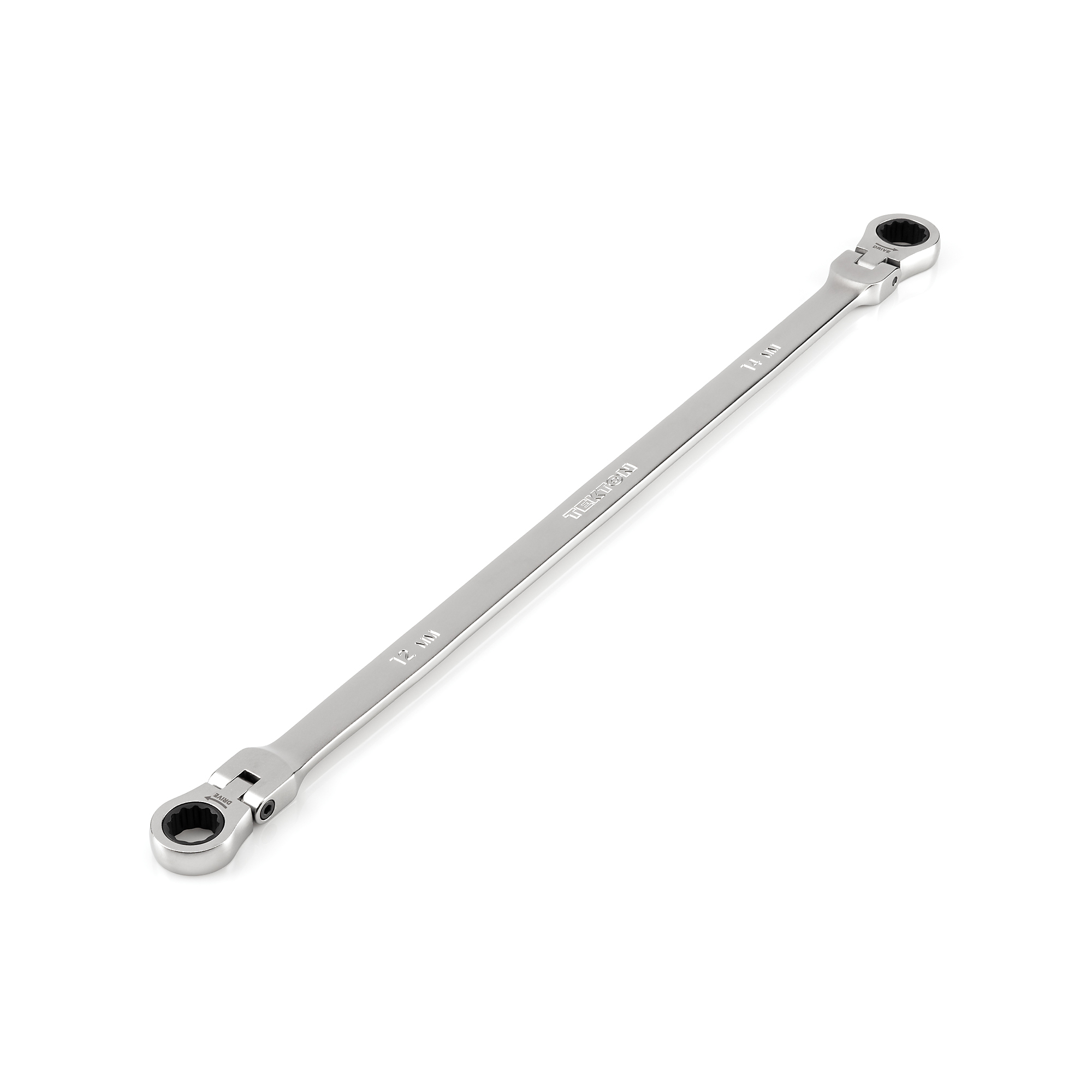 TEKTON 12 x 14 mm Long Flex Head 12-Point Ratcheting Box End Wrench | WRB36412