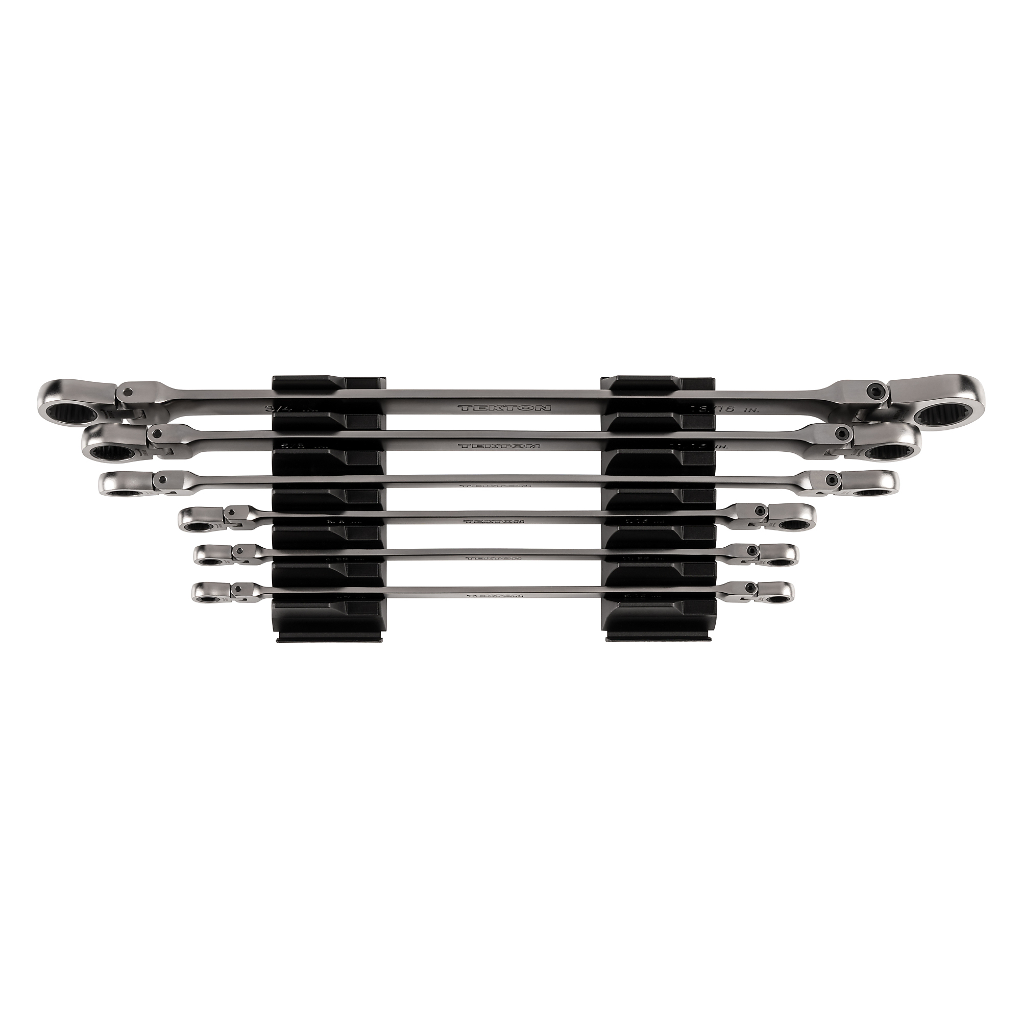 TEKTON Long Flex Head 12-Point Ratcheting Box End Wrench Set with Modular Organizers, 6-Piece (1/4-13/16 in.) | WRB96300