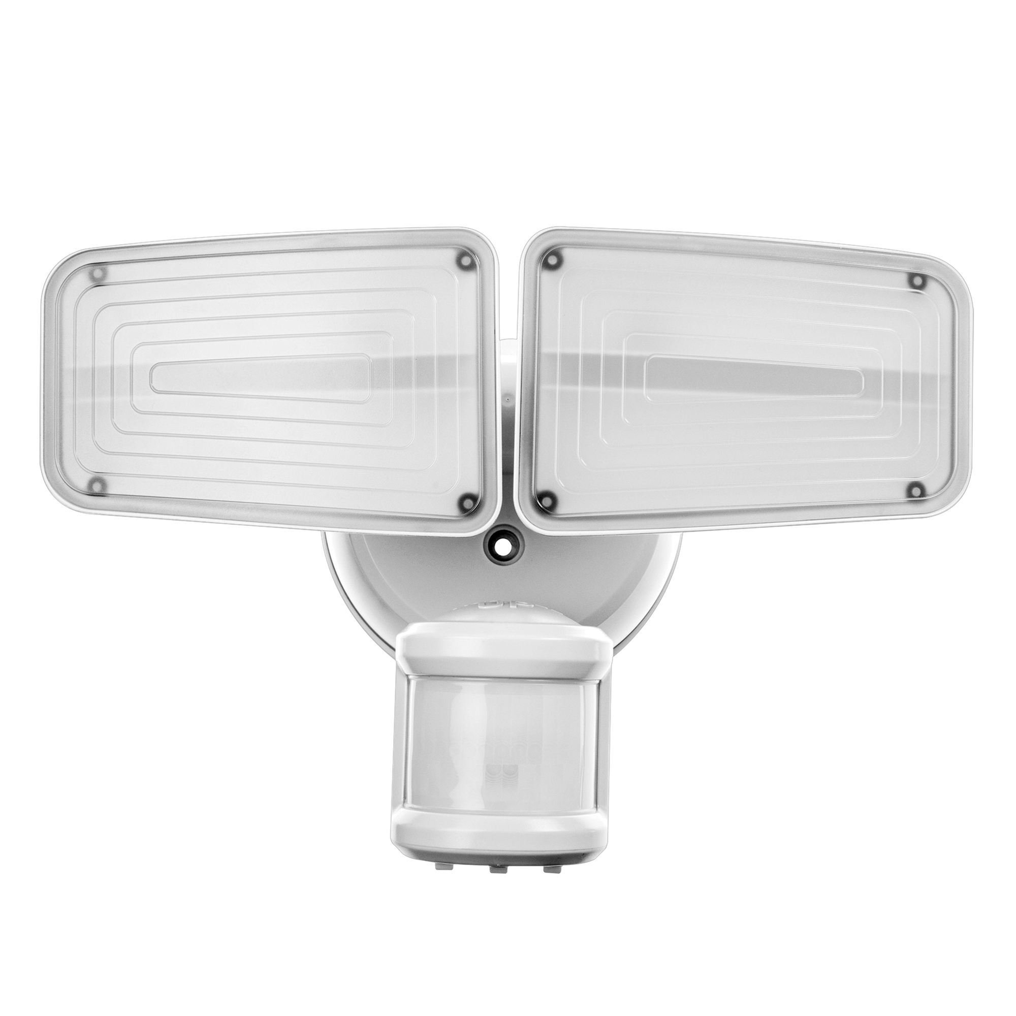 Home Zone Security, 3000-Lumen Twin-Head Halo LED Security Floodlight, Color White, Included (qty.) 1 Model# ES00929G