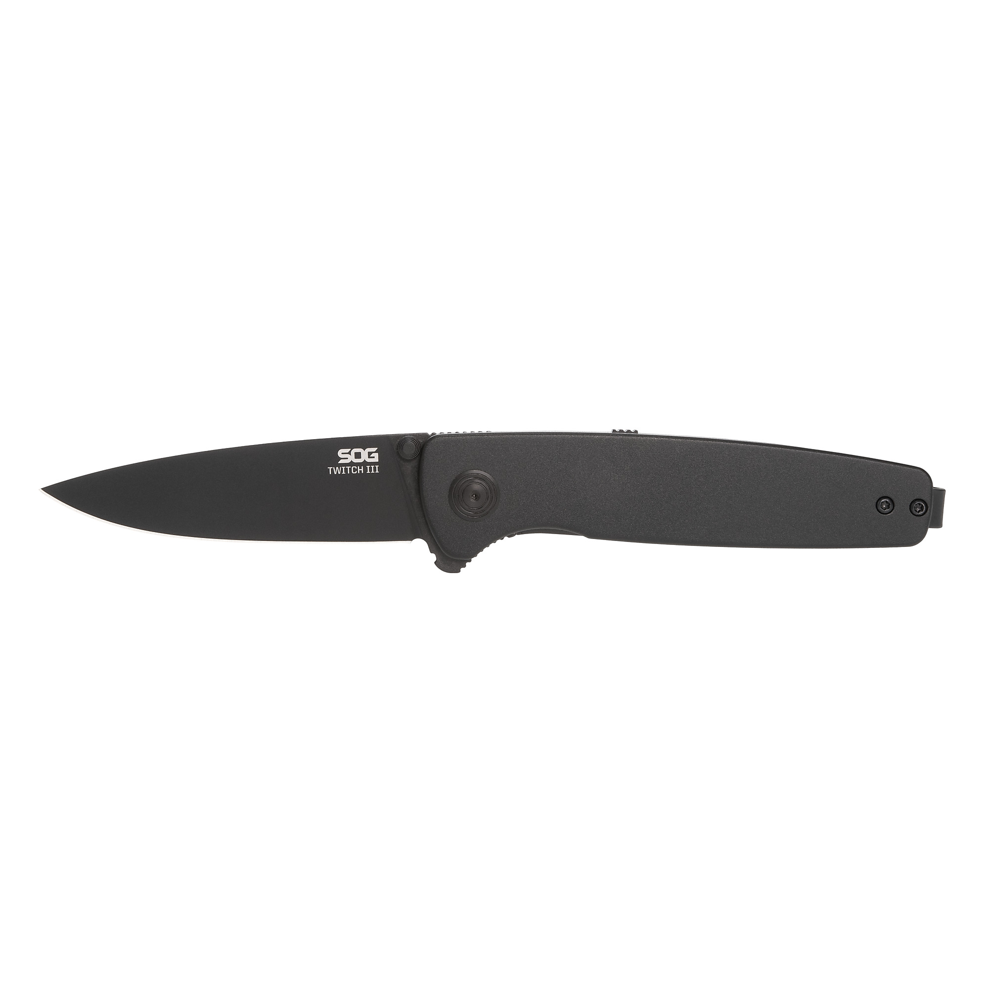 SOG Twitch III Folding Knife - 3.1in. 154CM Steel Blade, 3.2in. Aluminum Handle, Black, Model# SOG-11-15-01-43