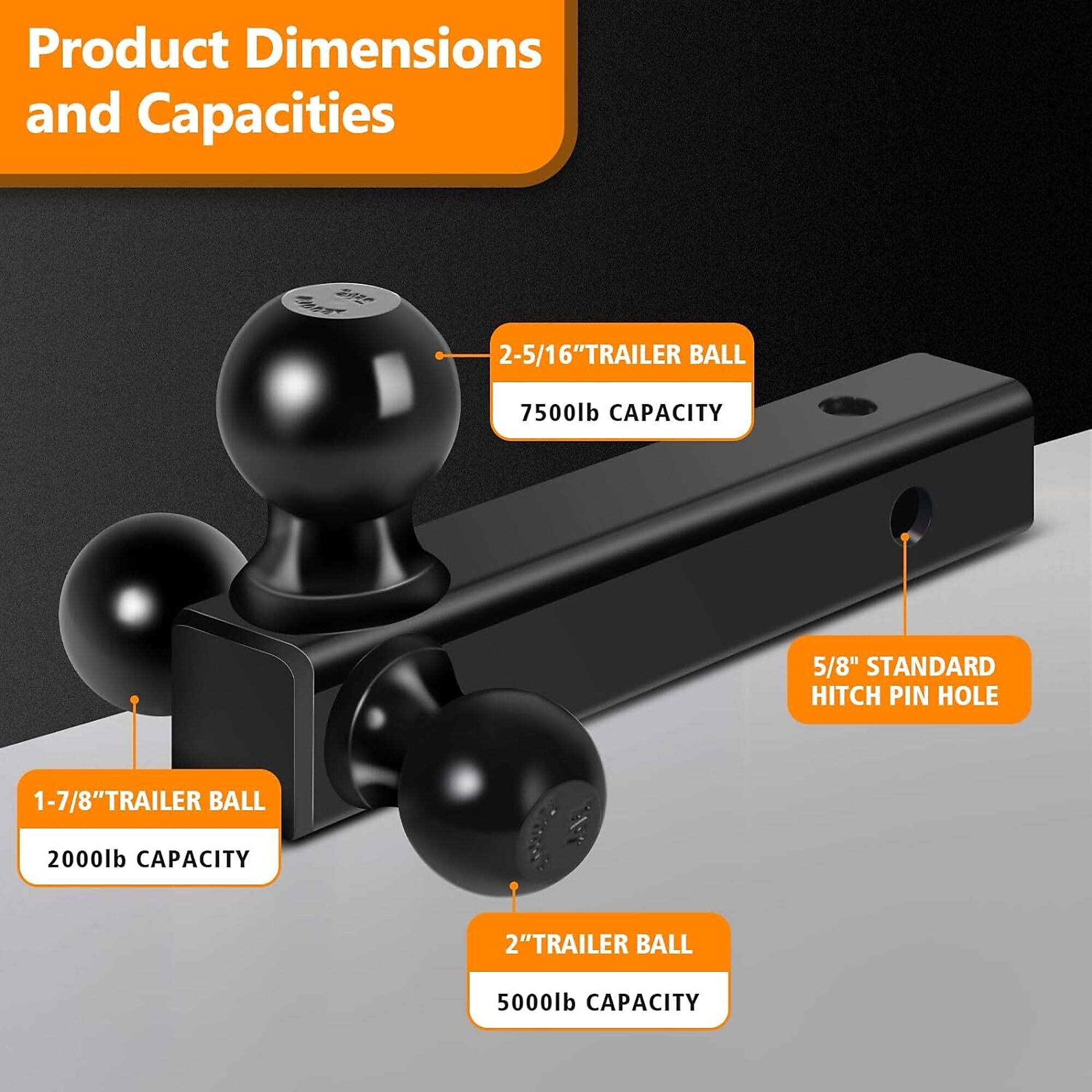 YH1871 Tripla Palla Rimorchio Hitch Mount per 2 - Alibaba