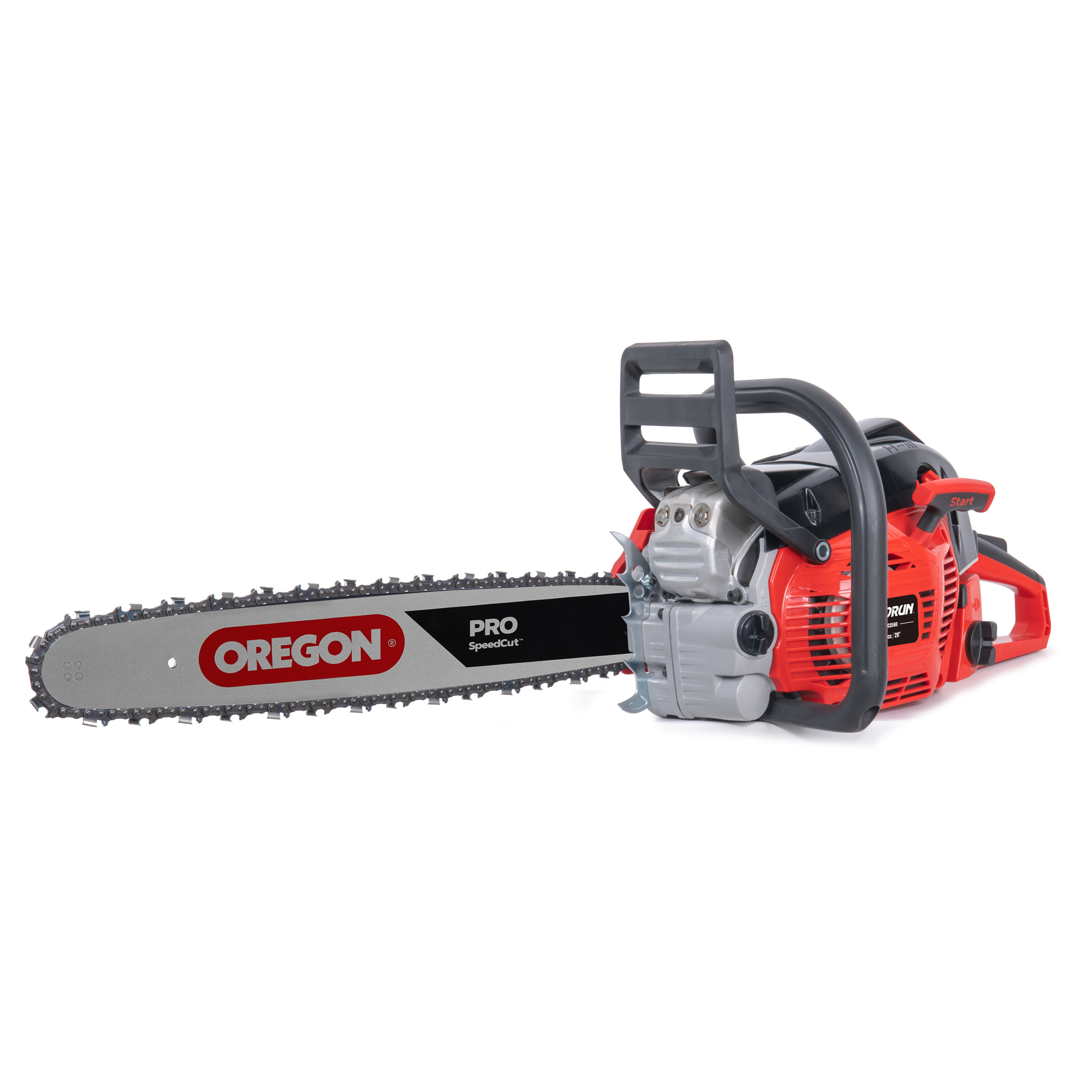 PRORUN, 55.5cc 20in. Gas 2-Cycle Commercial Chainsaw, Bar Length 20 in ...