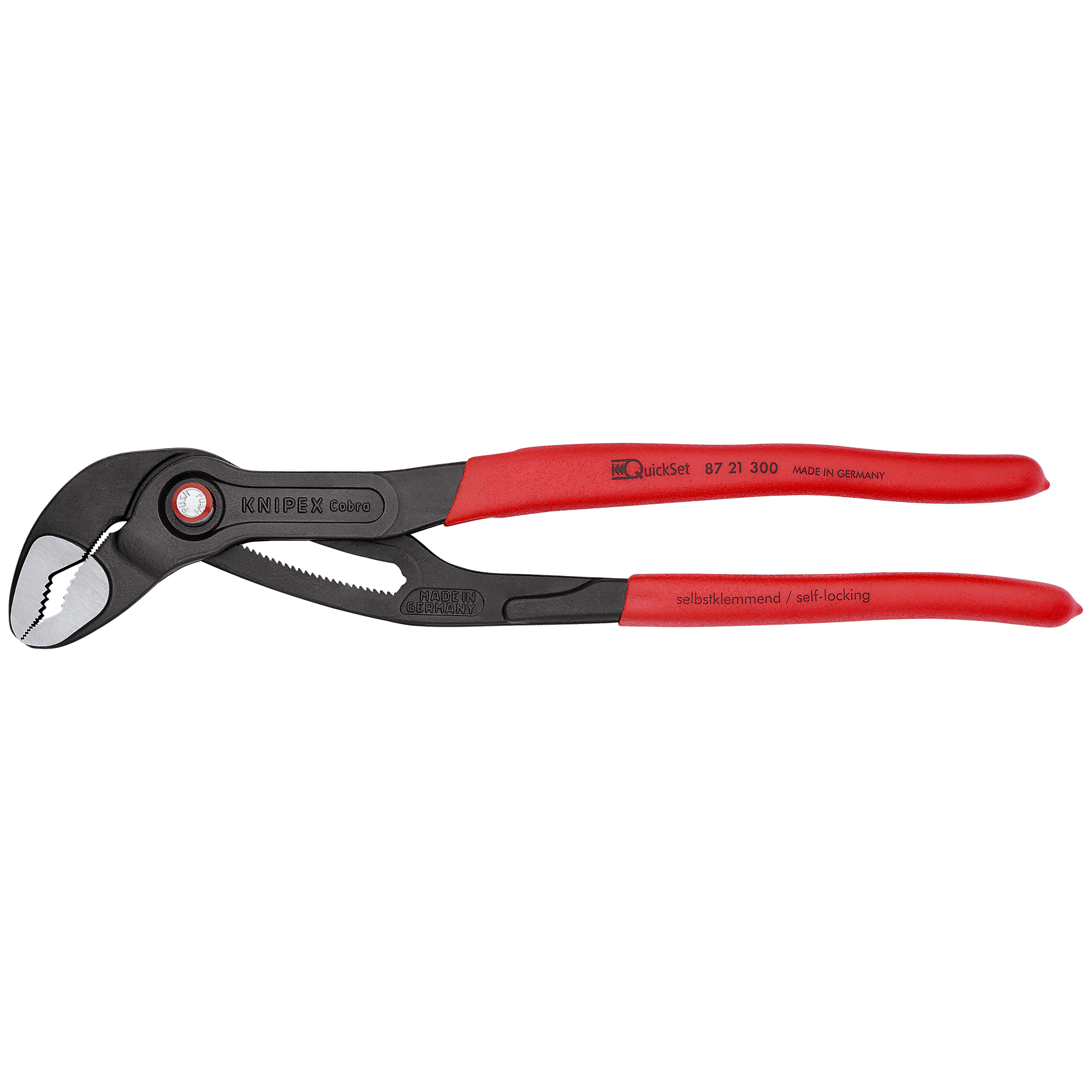 KNIPEX Cobra QuickSet Water Pump Pliers - 12in., Chrome Vanadium, 2.75in. Jaw Capacity, Model# 87 21 300