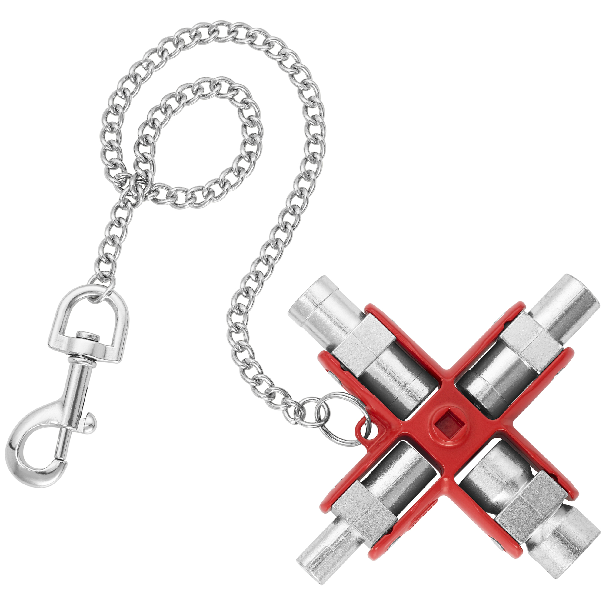 KNIPEX Universal Control Cabinet Key - 4in., Diecast Zinc, 9 Key Profiles, Model# 00 11 06