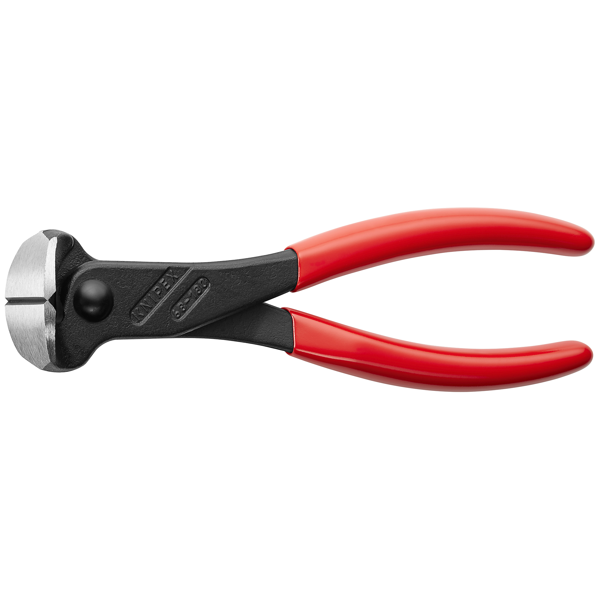 KNIPEX, End Cutting Nippers, Plastic Coating, 7.25in., Pieces (qty.) 1 Material Steel, Jaw Capacity 0.156 in, Model# 68 01 180