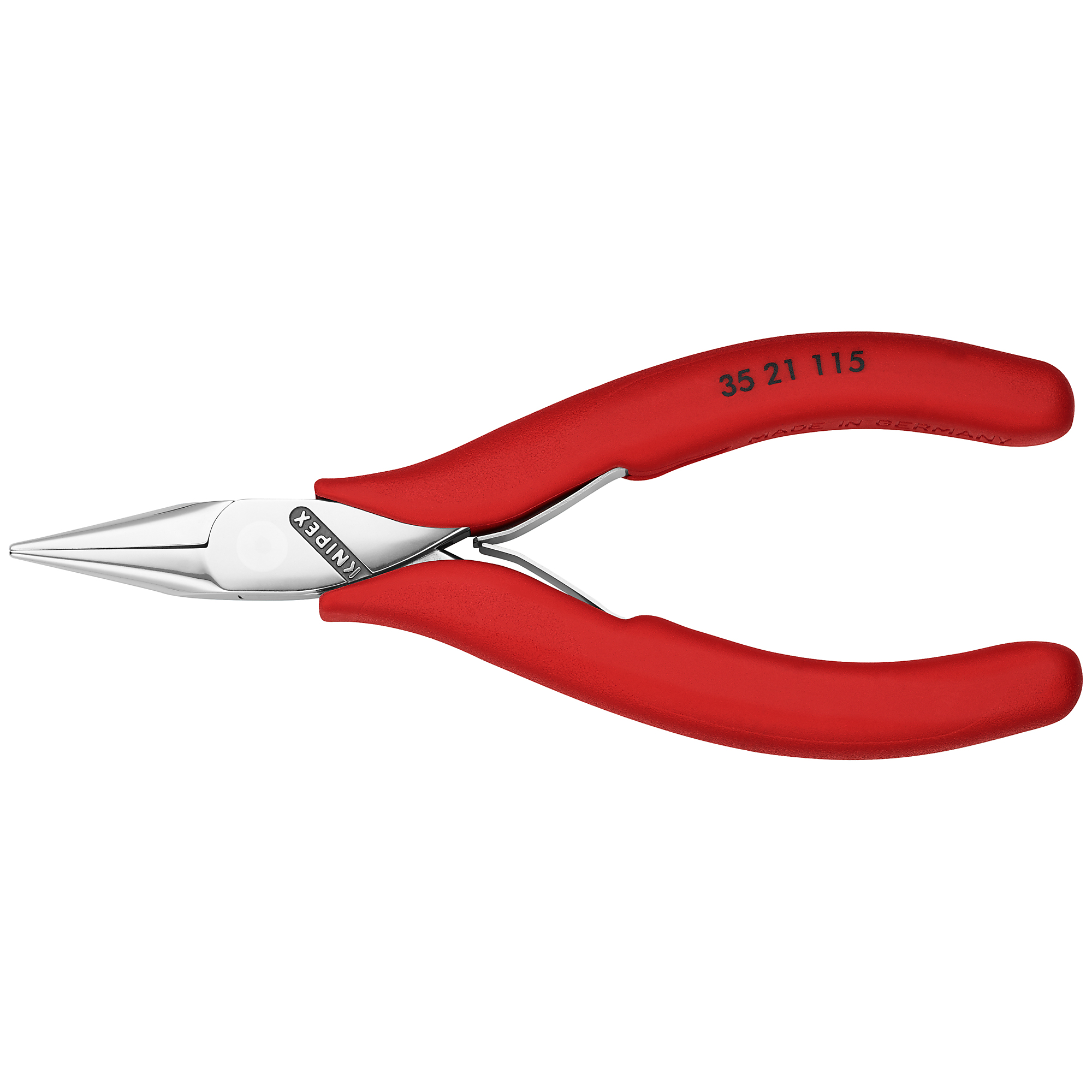 KNIPEX Electronics Gripping Pliers - 4.5in., Comfort Grip, Steel, Half-Round Jaws, Model# 35 21 115