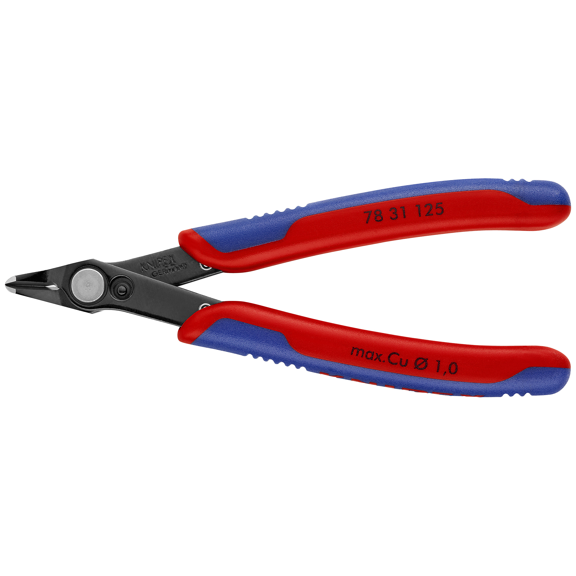 KNIPEX Electronics Super Knips - 5in., Comfort Grip, Steel, 0.047in. Jaw Capacity, Model# 78 31 125