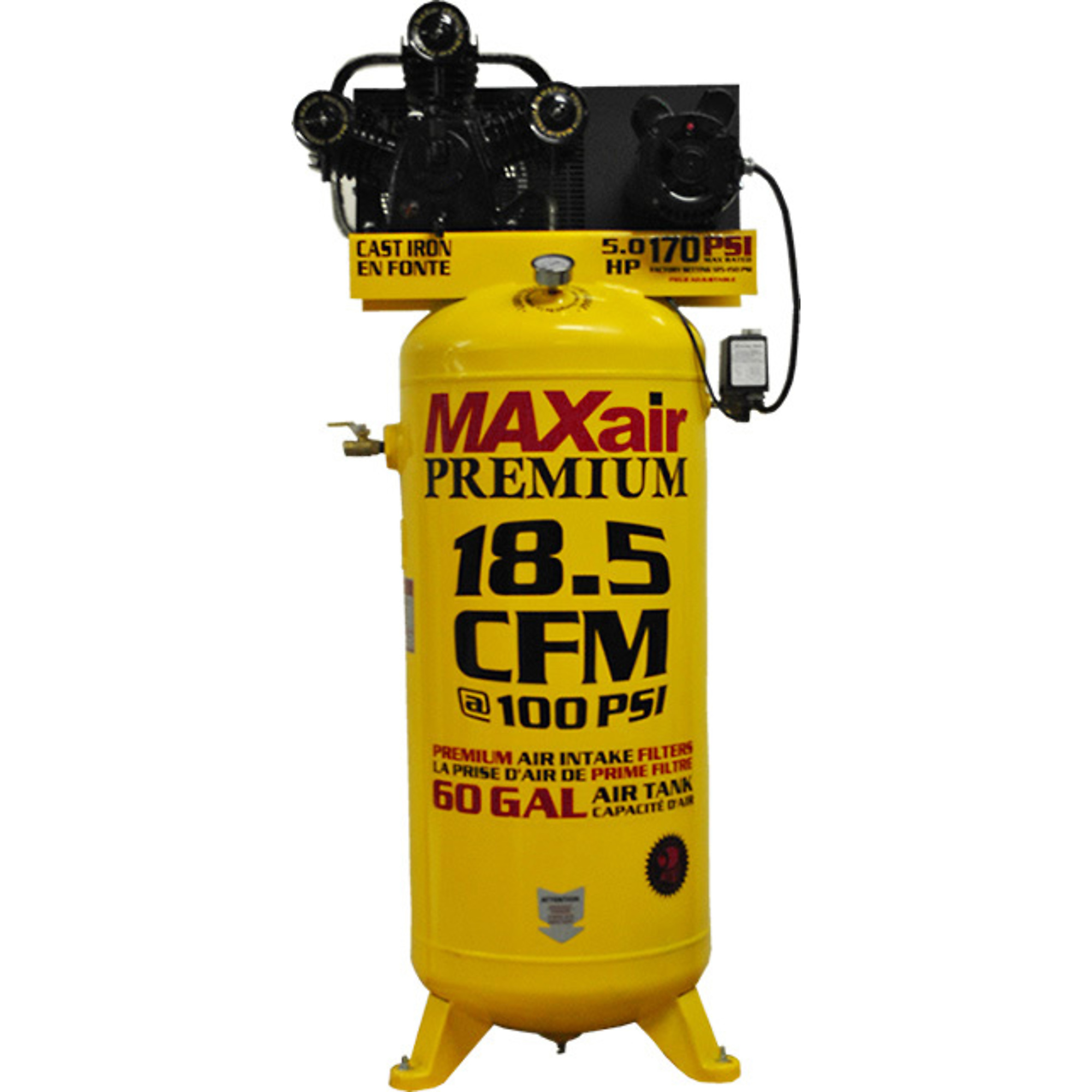 MAXair Premium Air Compressor - 60-Gallon, 18.5 CFM, 5 HP, 220V, Model# C5160V1-MAP
