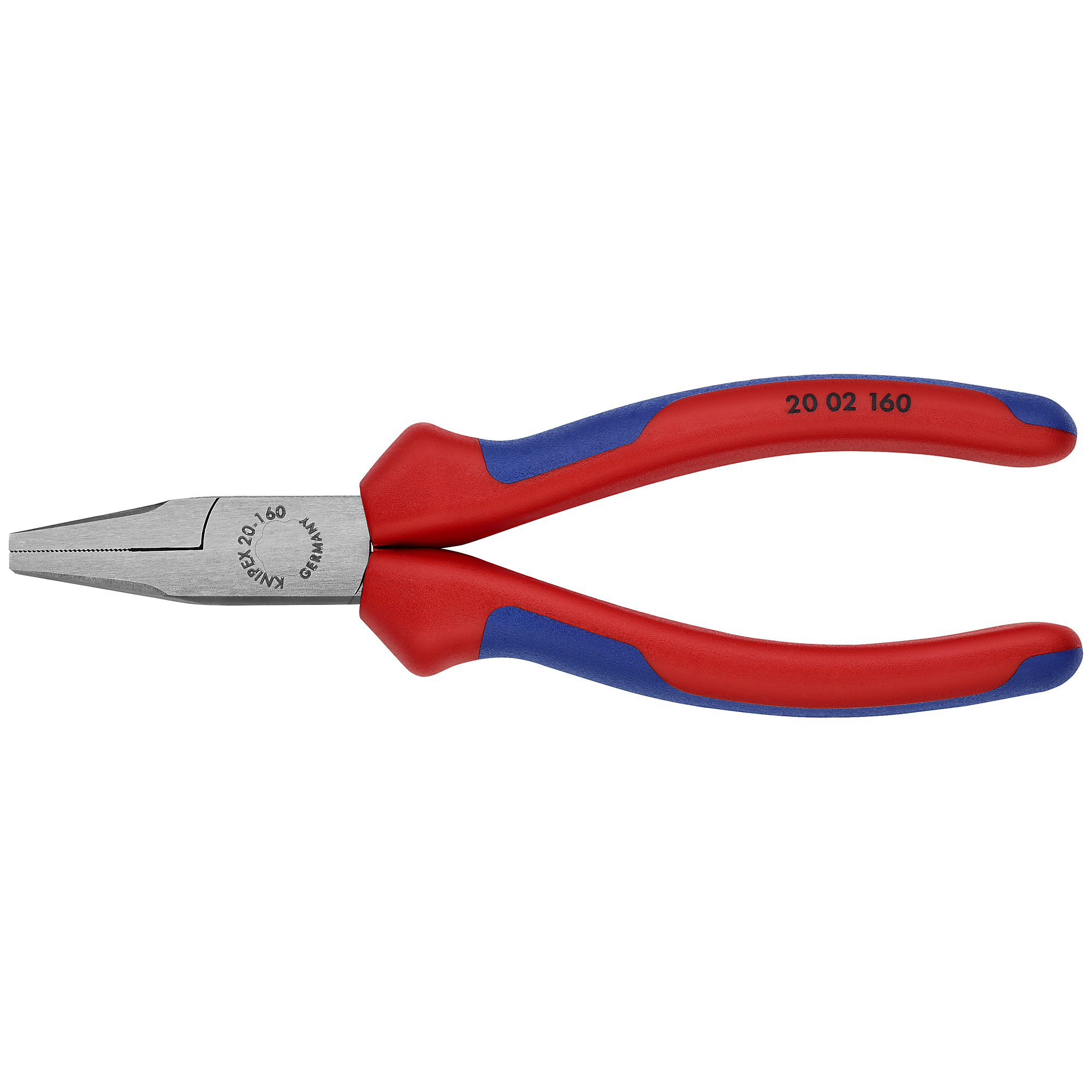 KNIPEX, Flat Nose Pliers, Comfort Grip, 6.25in., Pieces (qty.) 1 Material Steel, Model# 20 02 160