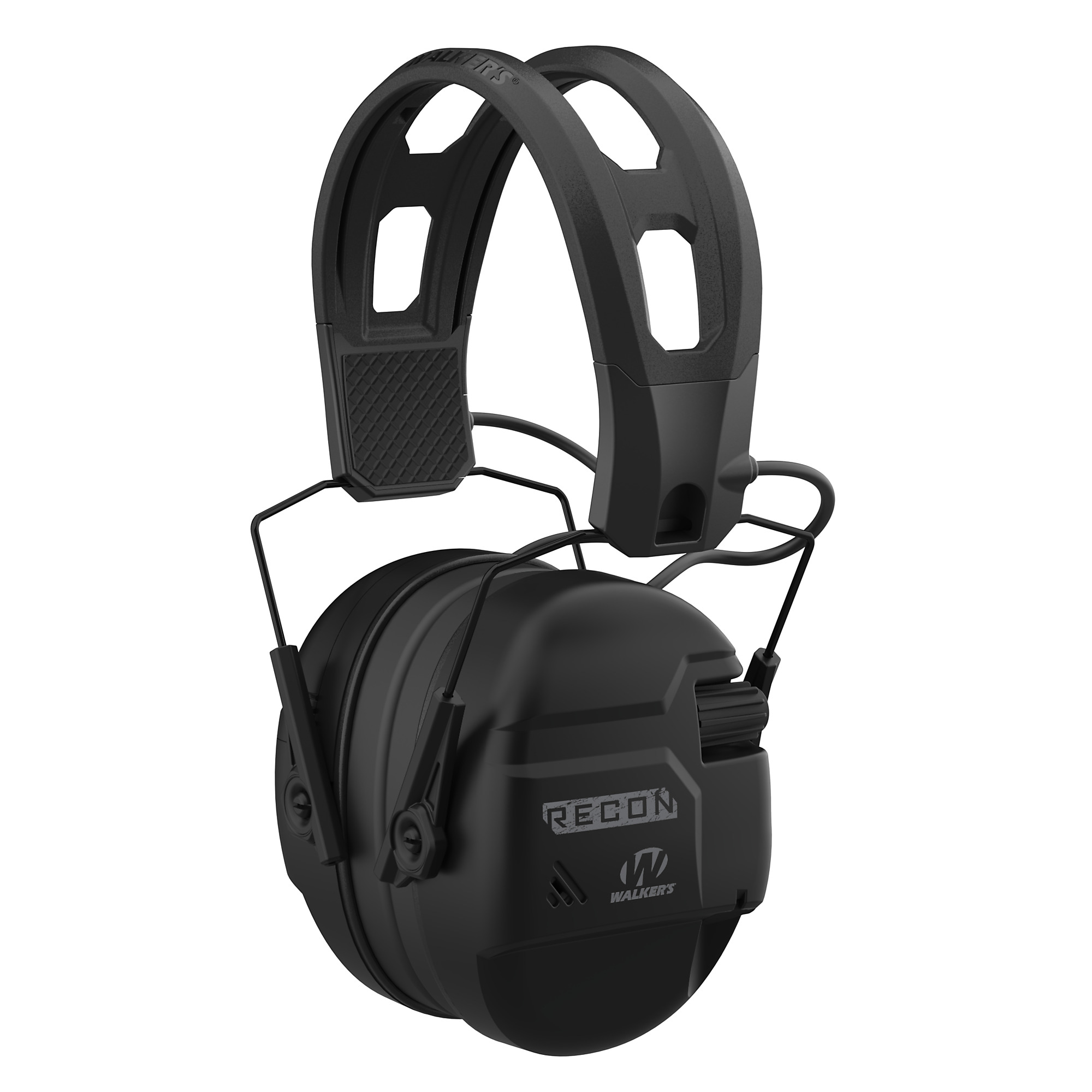 Walkers Game Ear Recon Digital Muff - 26 NRR, Sound Activated Compression, Black, Model# GWP-RECM