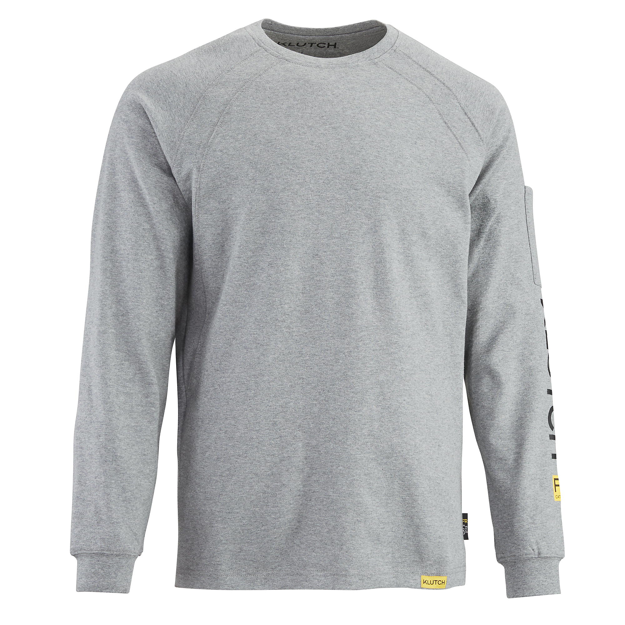 Klutch Flame-Resistant Long-Sleeve T-Shirt, Gray, Large, CAT 2 FR