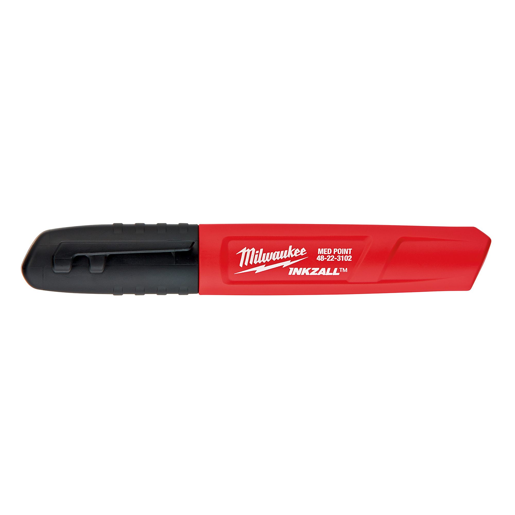Milwaukee INKZALL™ Black Medium Point Jobsite Permanent Marker, 2-Pack, Model# 48-32-3102