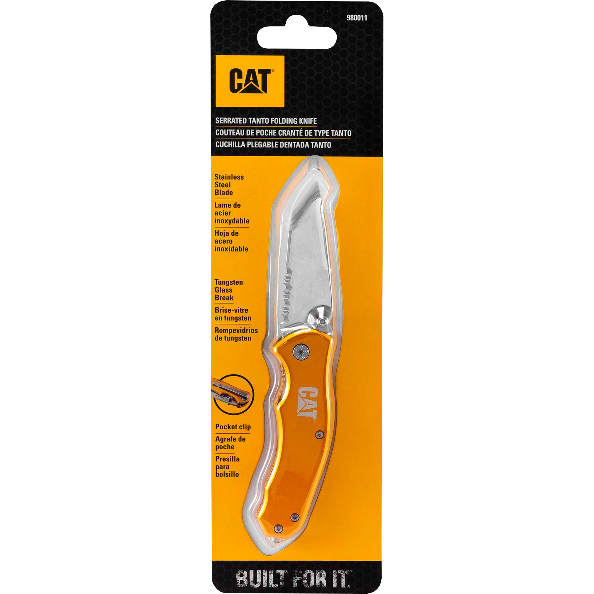 CAT Serrated Tanto Folding Knife, 6in.L, Model 980011 Northern Tool
