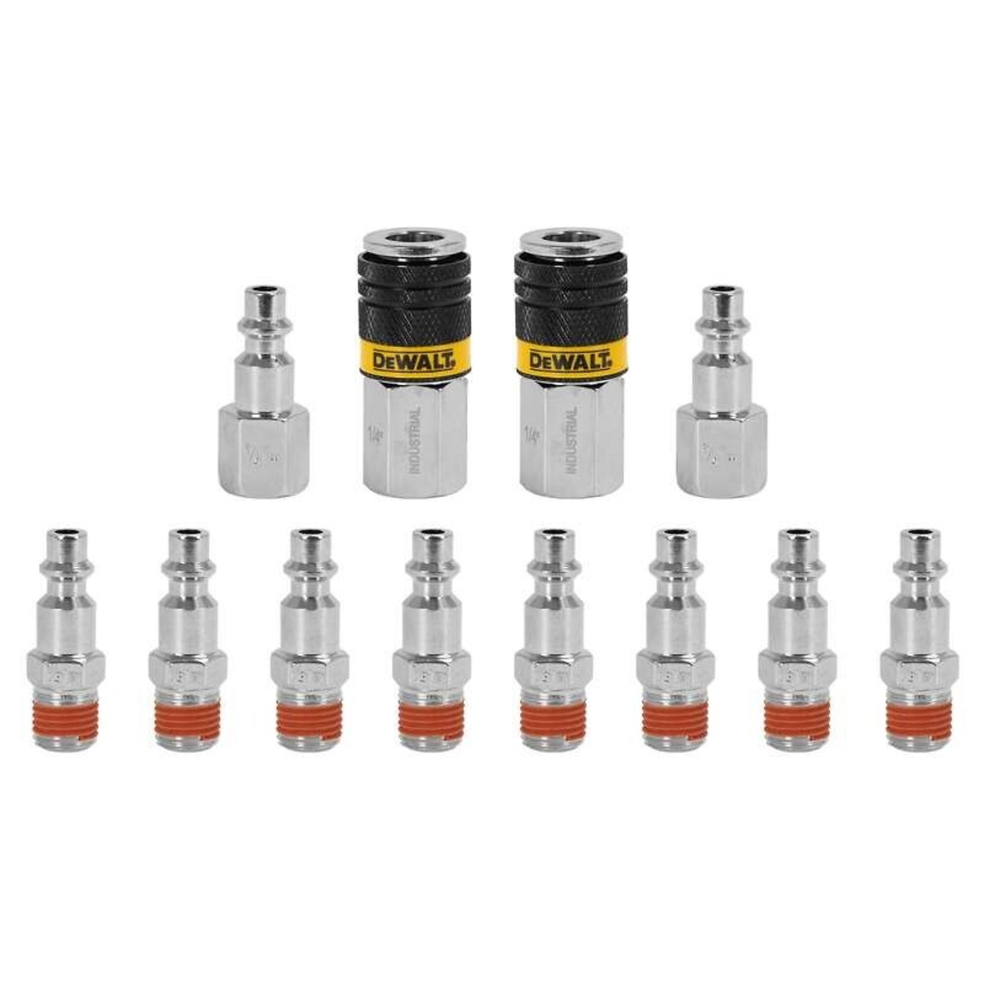 DEWALT, 12 Piece 1/4in. NPT Industrial Couplers Plugs, Coupler Size 1/4 in, Model# DXCM036-0226