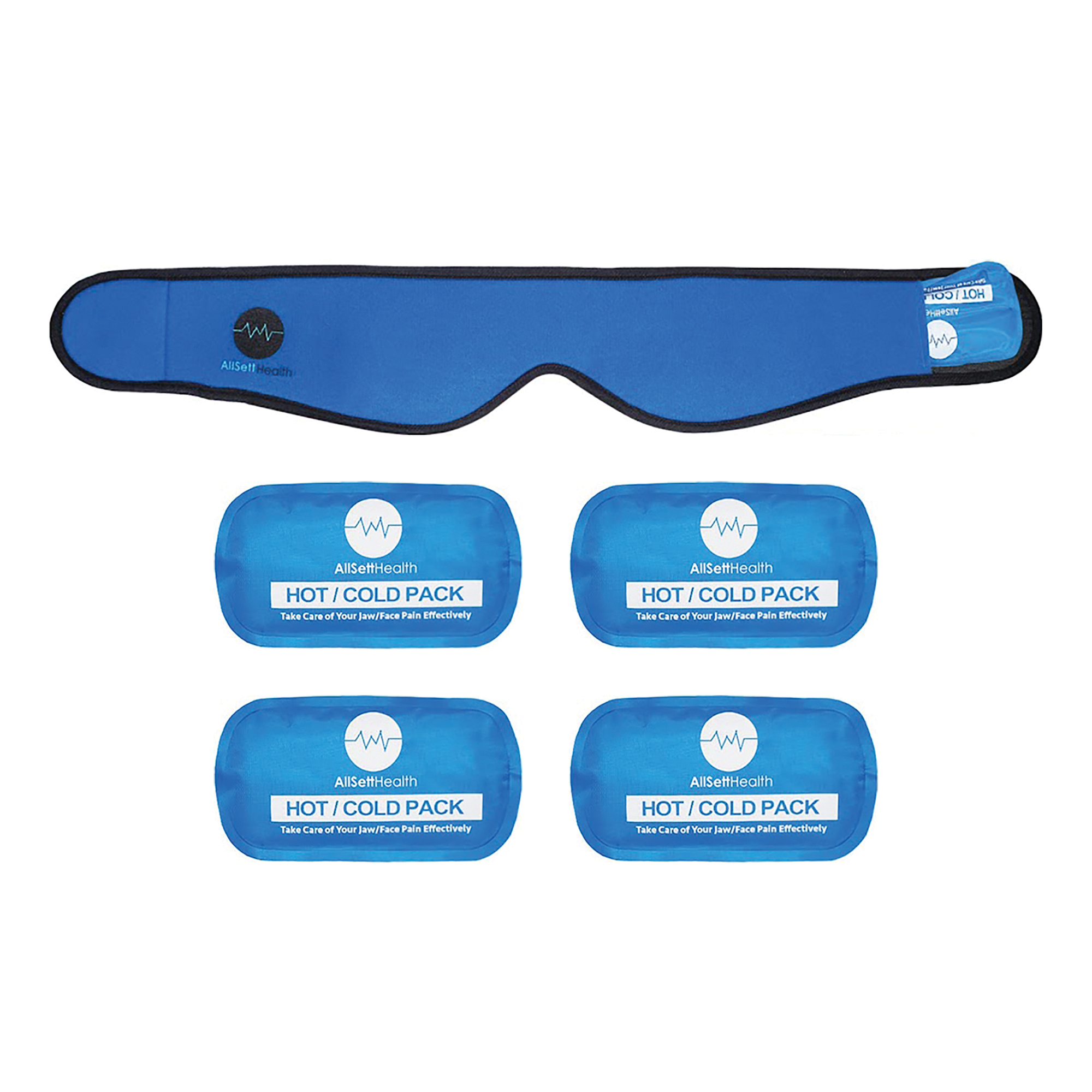 AllSett Health, Ice Face Wrap with Reusable Hot Cold Gel Packs, Model ...