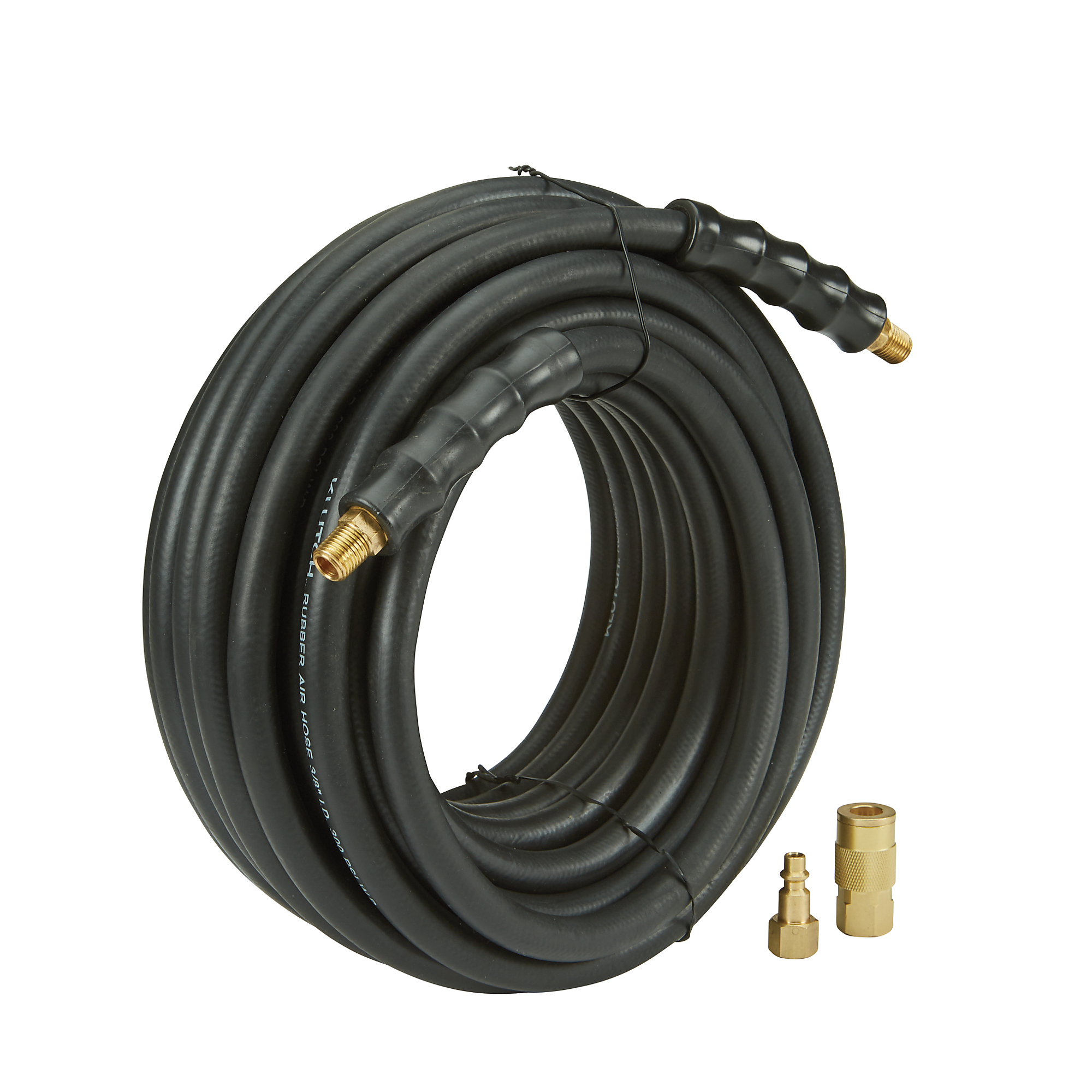 のん Klutch 3/8in. x 50ft. Rubber Air Hose with 1/4in. Quick