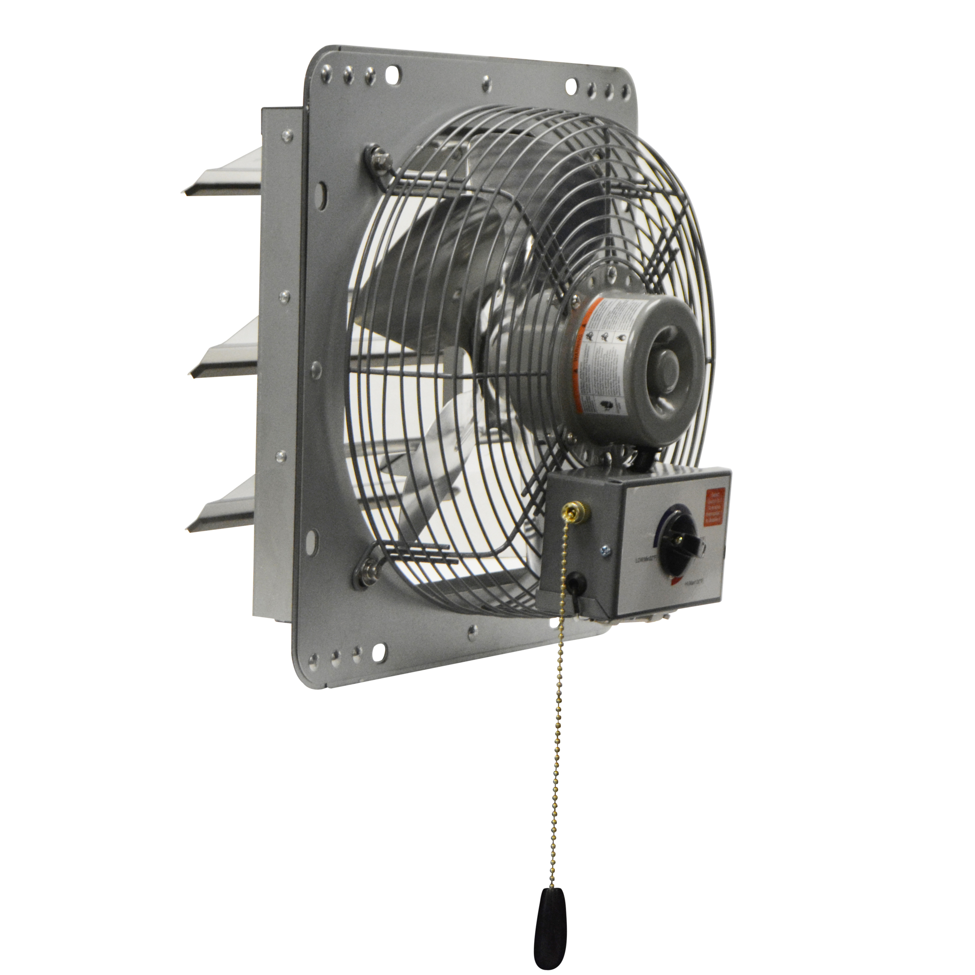 Canarm, 12in. SHUTTER FAN ADJUSTABLE THERMOSTAT, 3 SPEED, Drive Type Direct, Fan Diameter 12 in, Air Delivery 772 cfm, Model# GSF3-12A