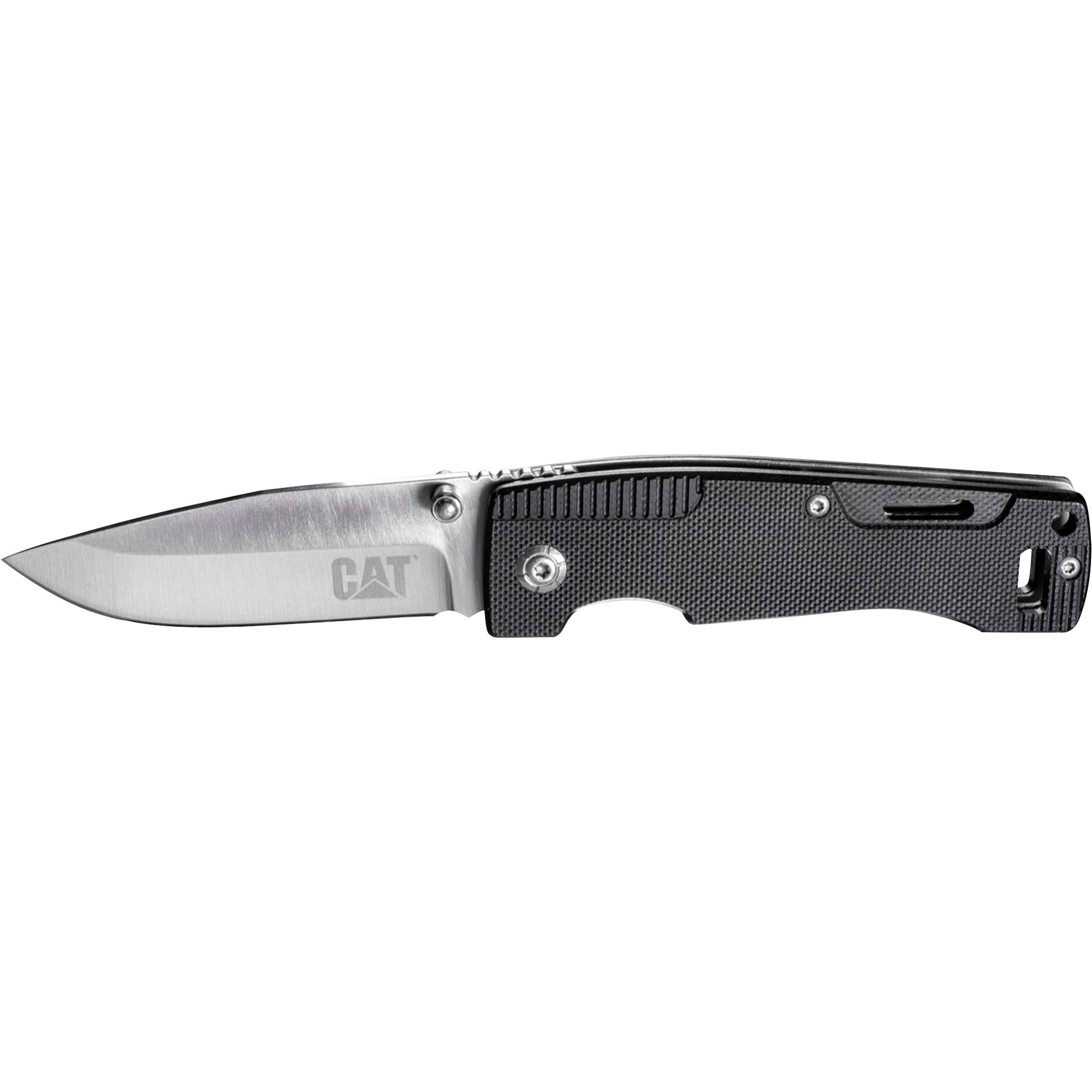 CAT Drop Point Folding Knife, 6 5/8in.L, Model# 980000