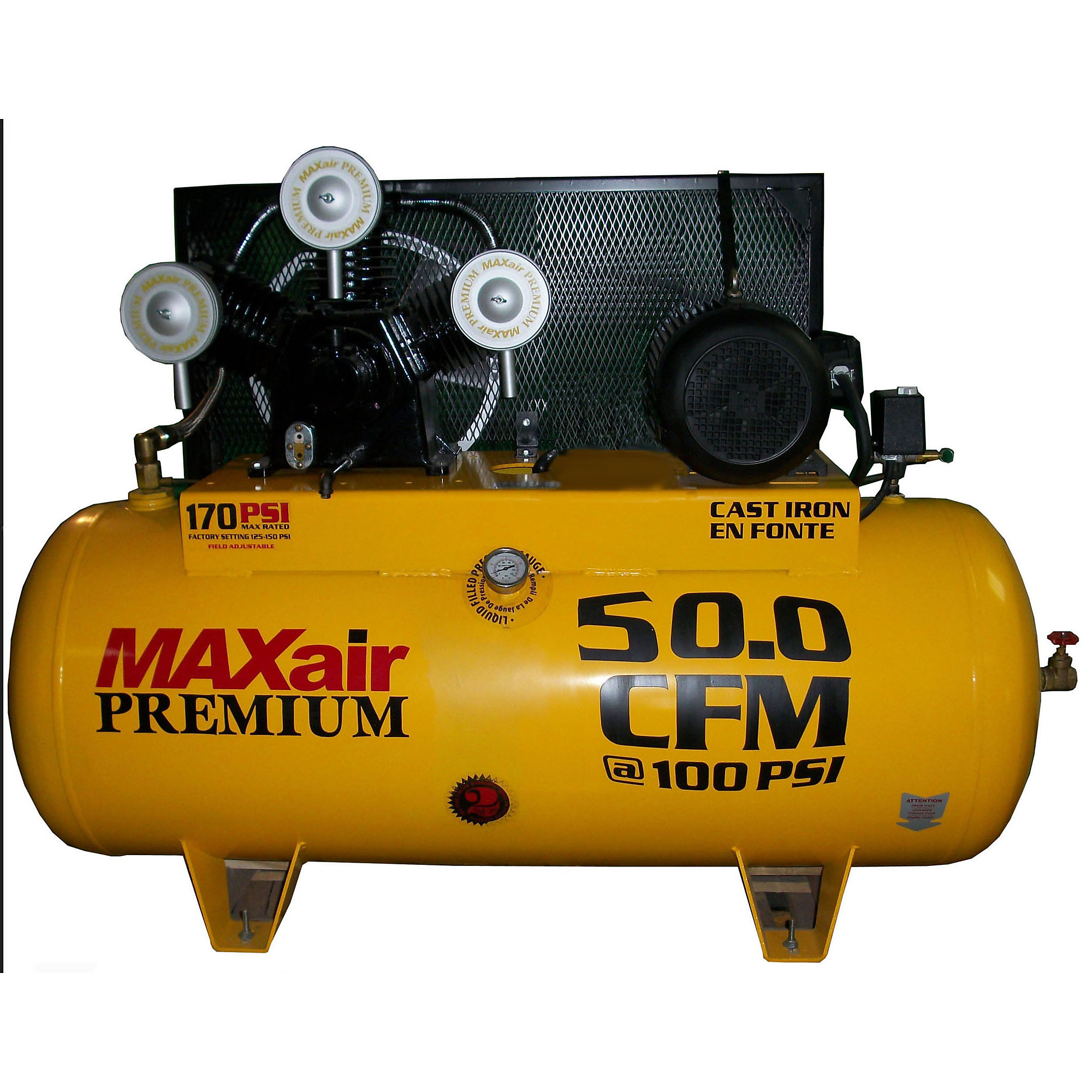 MAXair Premium Air Compressor - 120 Gal., 50 CFM, 10 HP, 3-Phase, Model# C103120H1-CS460-MAP
