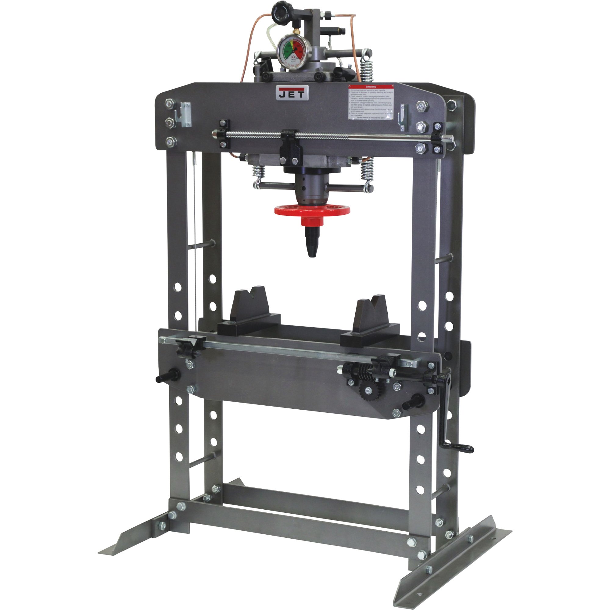 JET H-Frame 35-Ton Hydraulic Shop Press with Gauge — Model# HP-35A