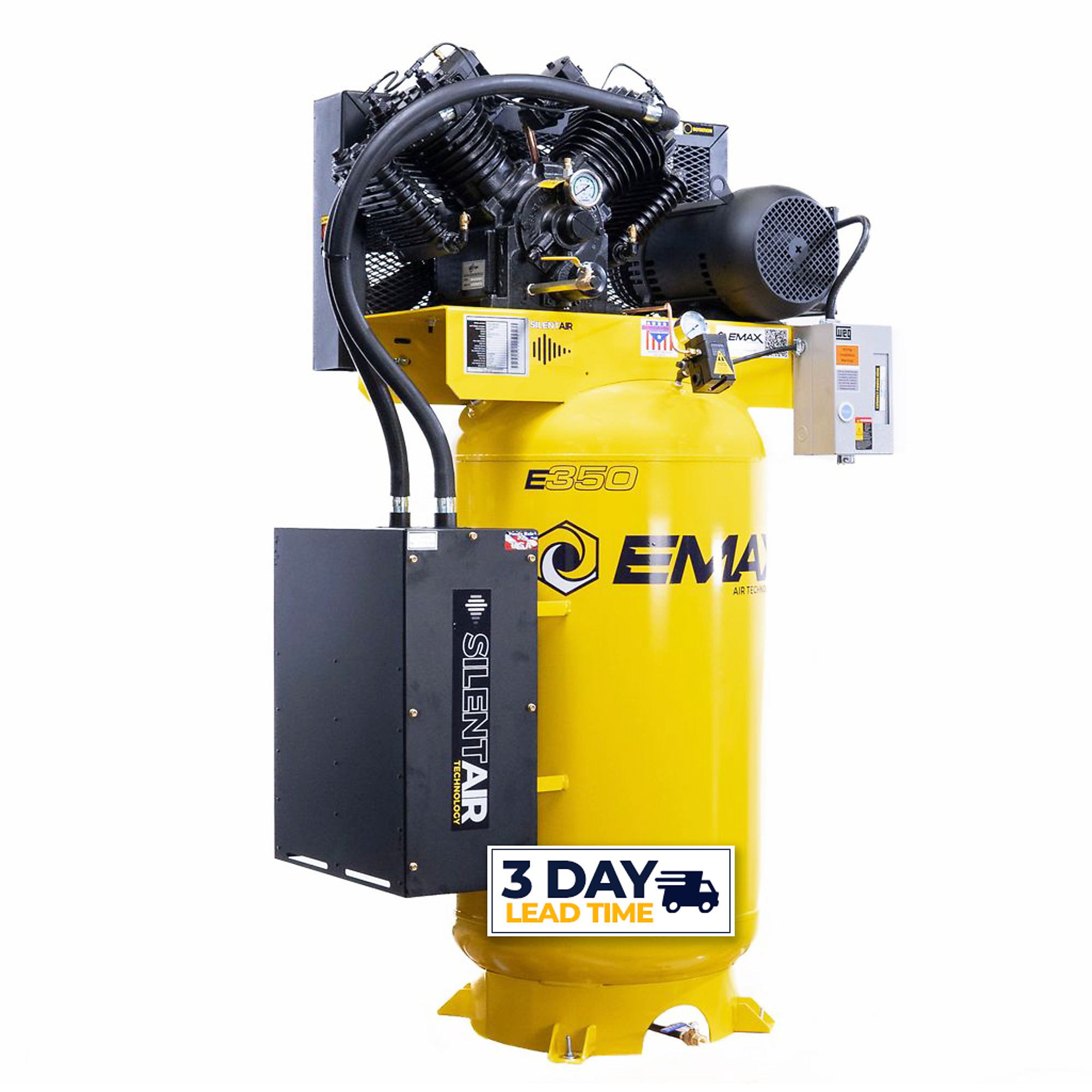 EMAX Industrial Silent Air 10 HP, 2-Stage, 80-Gallon Vertical Air