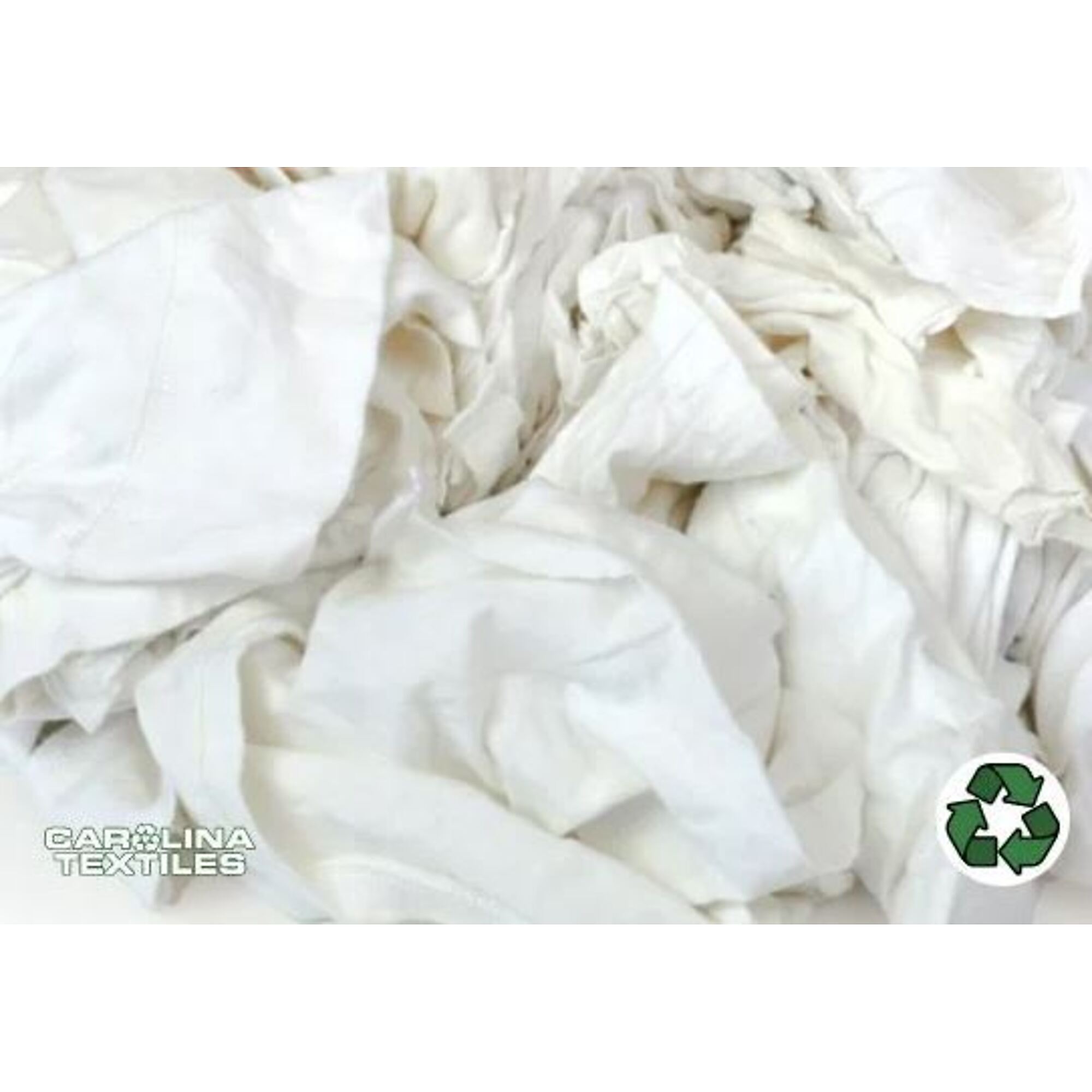 Carolina Textiles Recycled White Knit Rags, 15in., Cotton, 10-Lb. 70-Count Pkg., Model# R701-10