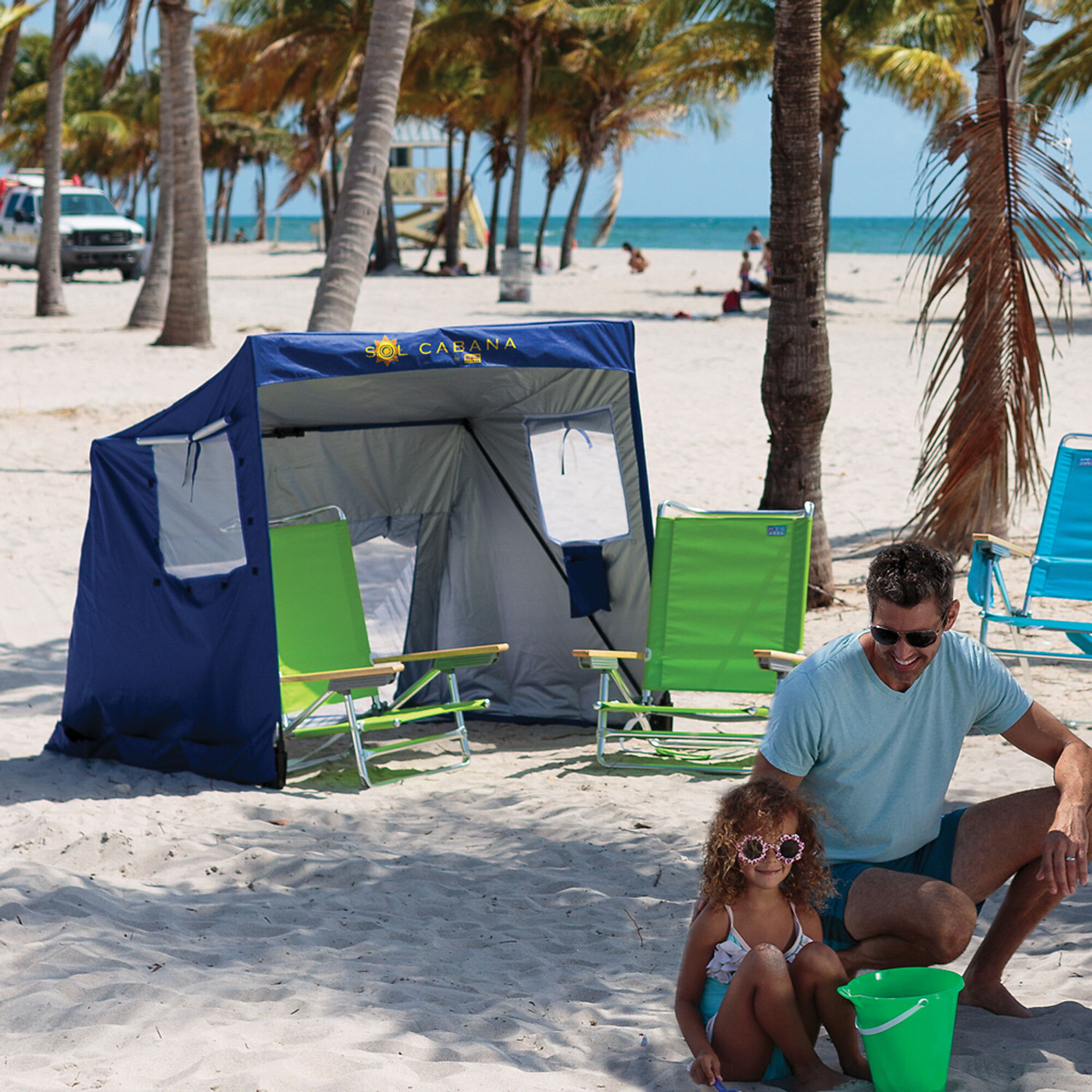 CAB101-1 Rio Beach Sol Cabana Sun Shelter - Blue