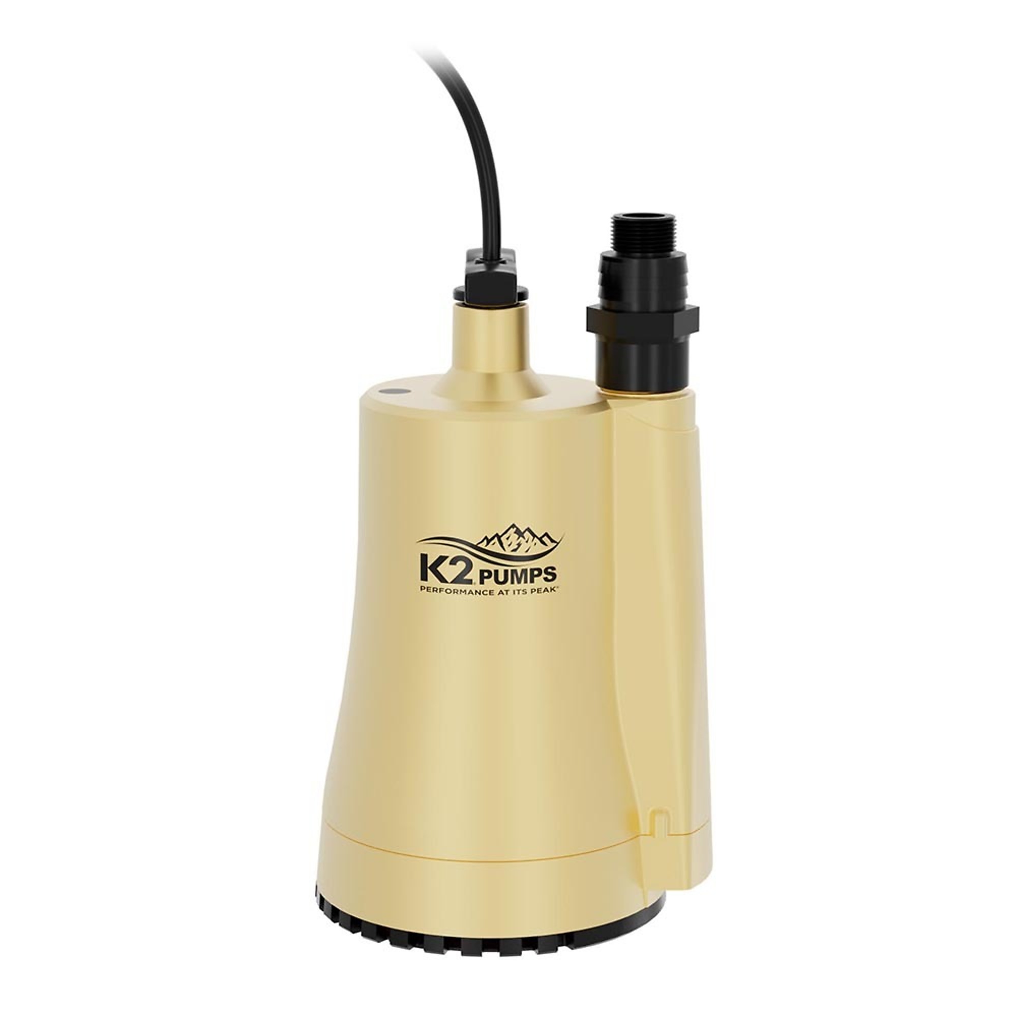K2 1/6 HP Thermoplastic Submersible Utility Pump, Max. Flow 1500 GPH, Port Size 1 in, Model# UTM01602K