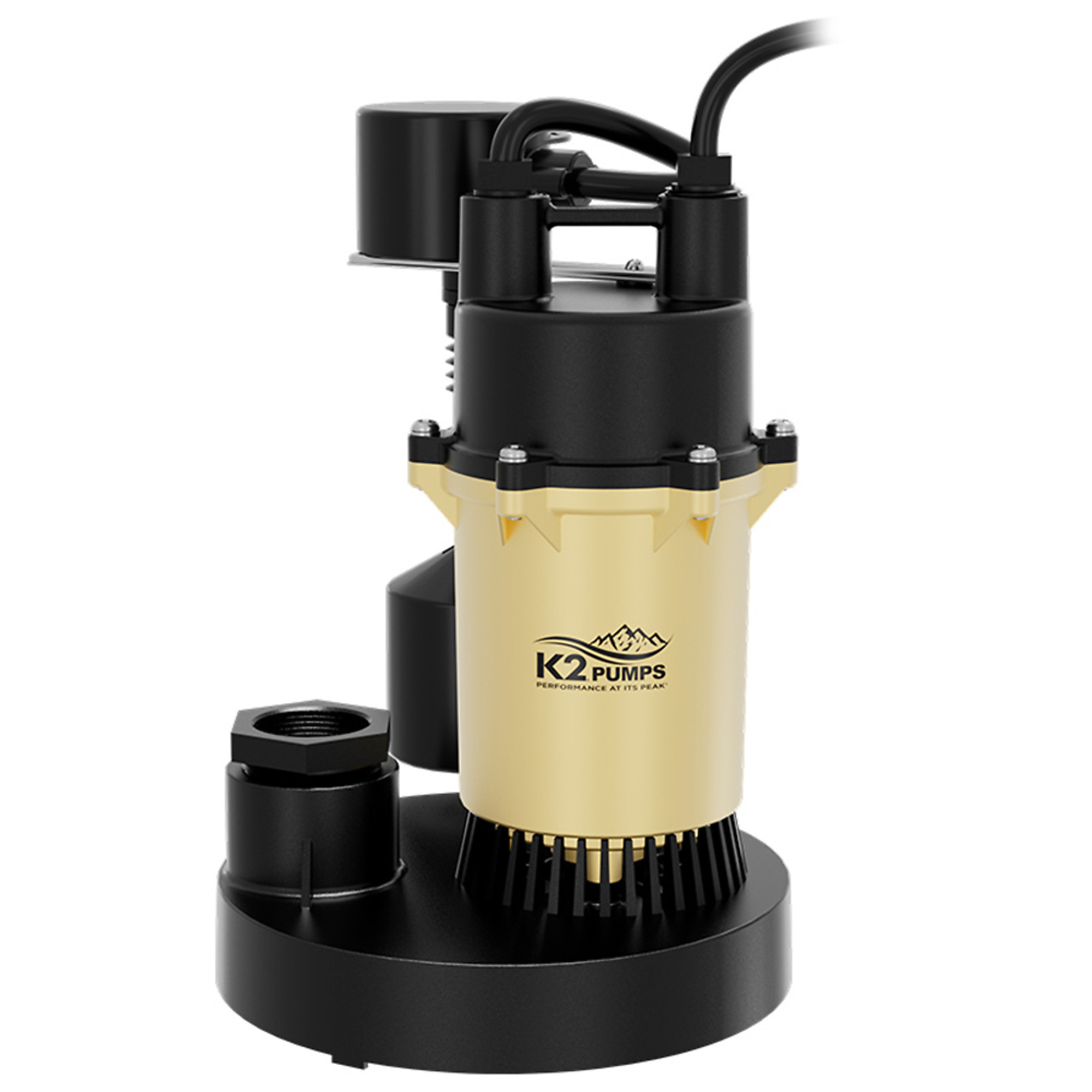 K2 1/4 HP Aluminum and Thermoplastic Pump Vertical, Max. Flow 3450 GPH, Port Size 1.5 in, Model# SPA02501VDK