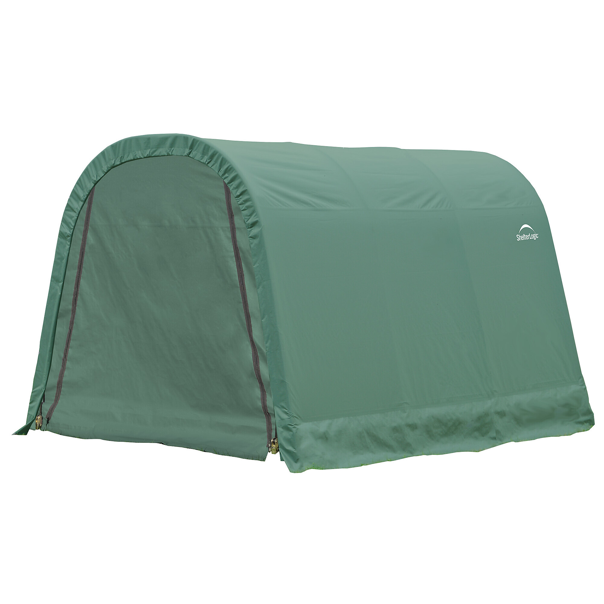 ShelterLogic ShelterCoat Garage - 10ft. x 12ft., Powder-Coated Steel Frame, UV-Treated Polyethylene Fabric, Green, Model# 77814