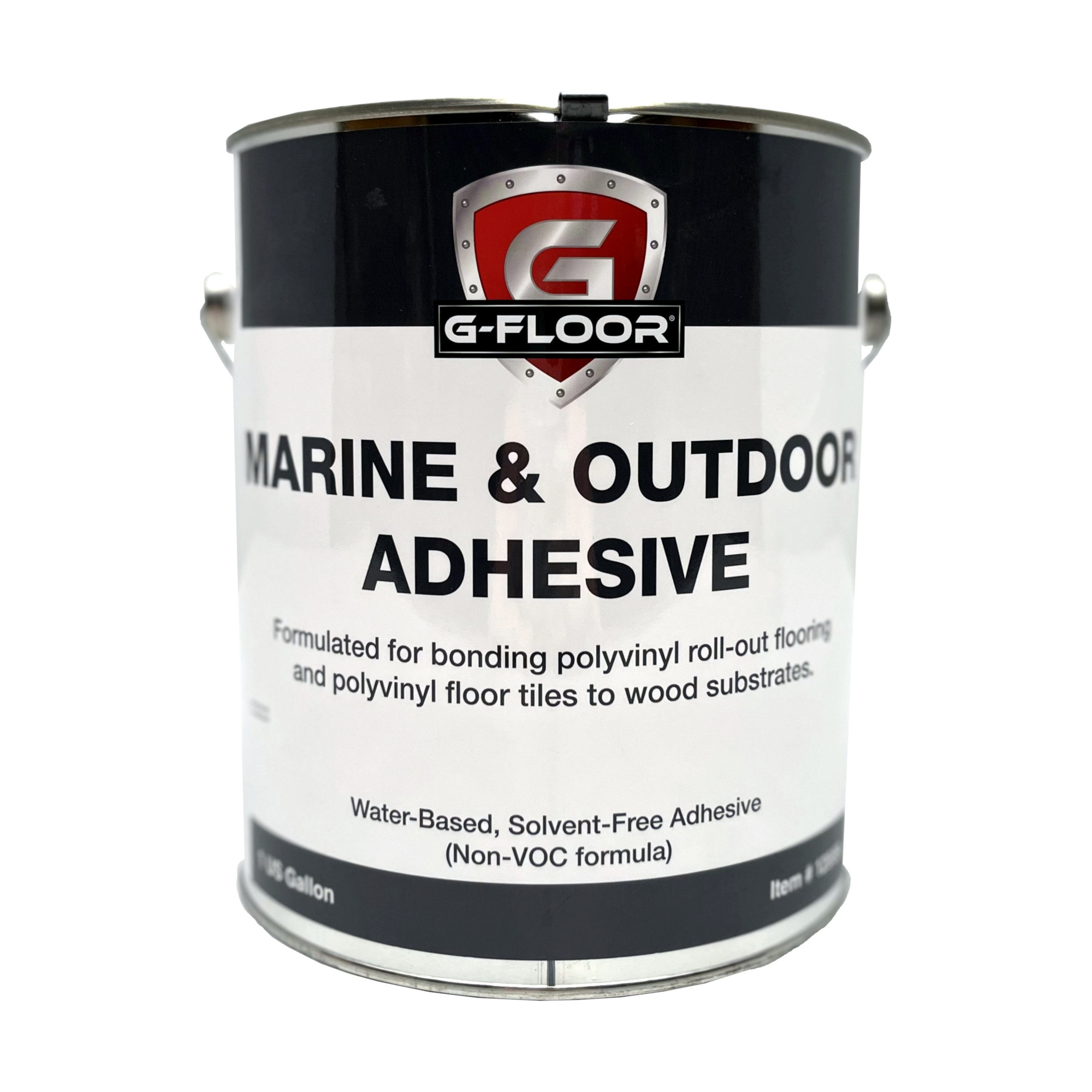 G-Floor, Outdoor Marine Vinyl Flooring Adhesive, Container Size 1 Gal, Coverage Area 40 ft², Model# GFMAO1GAL