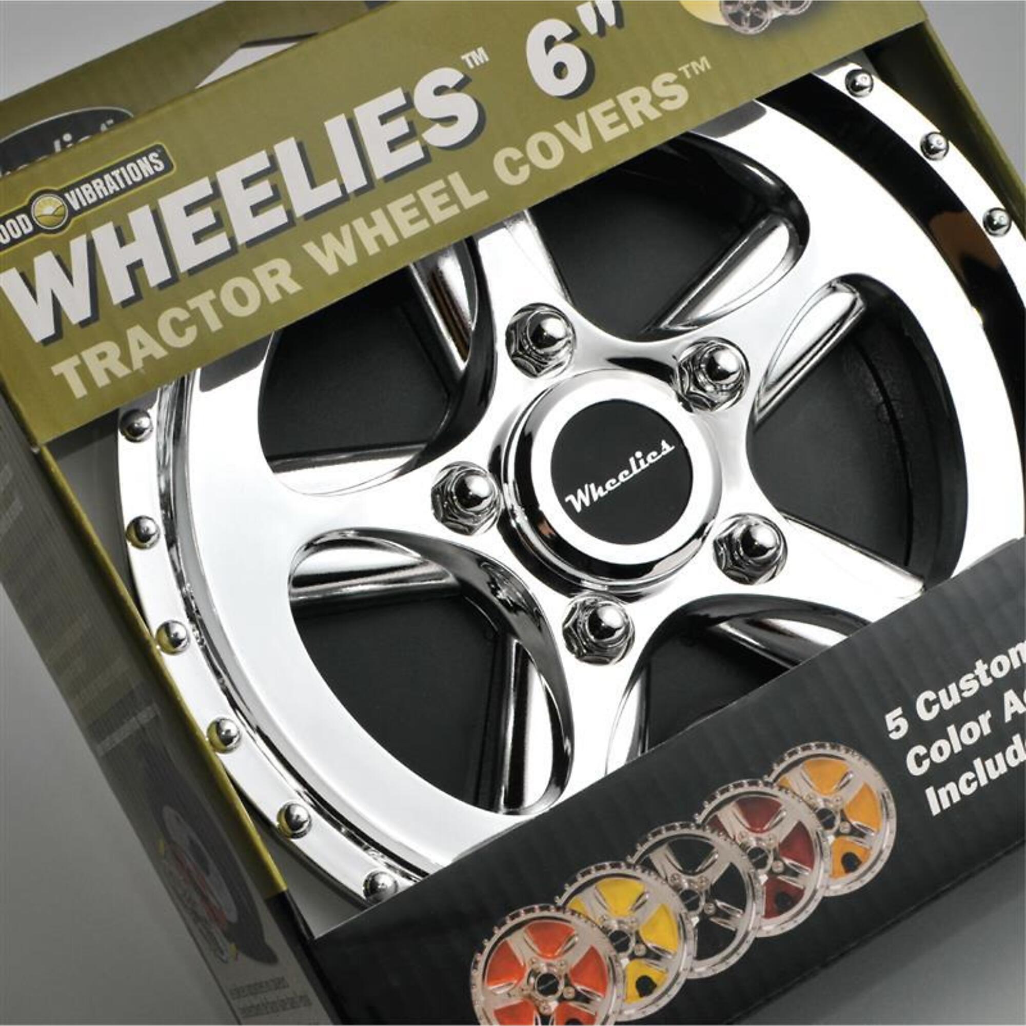 Good Vibrations, 10in. Wheelies Tractor Wheel Covers, Diameter 10 in, Material Molded Plastic, Included (qty.) 1 Model# GV180
