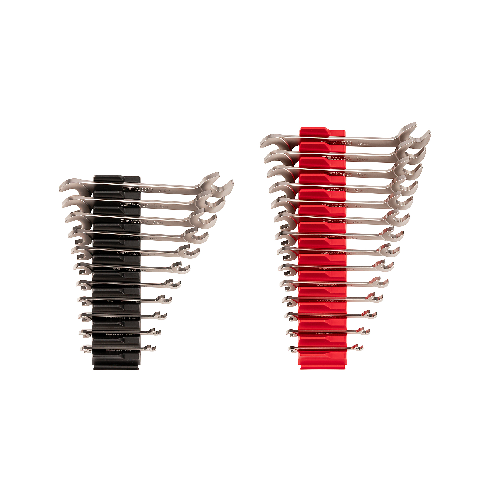 TEKTON Angle Head Open End Wrench Set with Modular Organizers, 25-Piece (1/4-3/4 in., 6-19 mm) | WAE93501