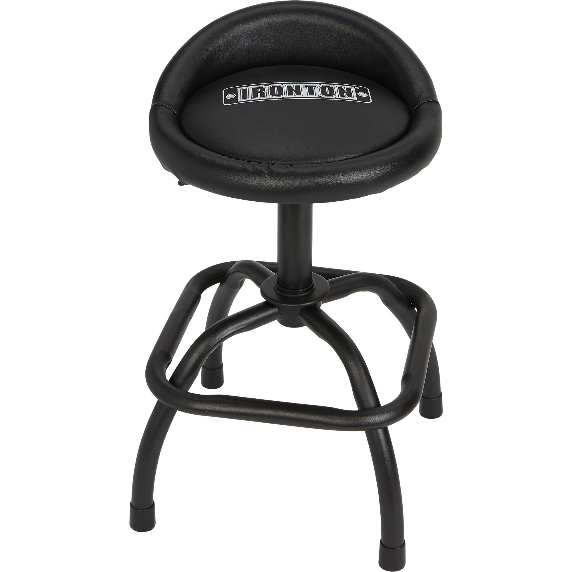 Ironton Oversized Adjustable Swivel Shop Stool with Backrest