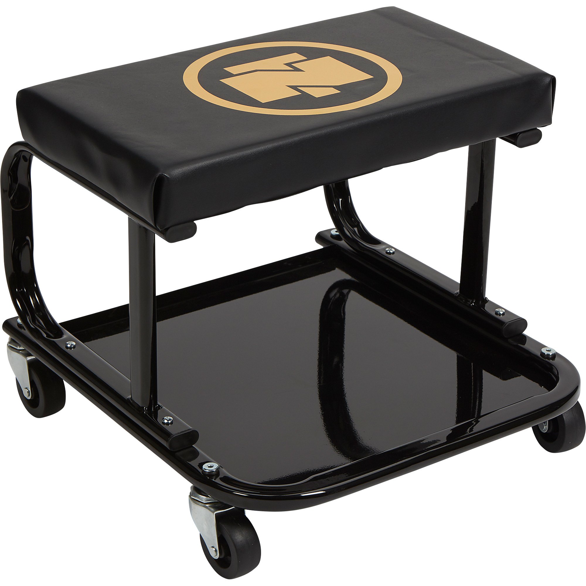 Northern Tool XL Series Extra-Wide Shop Stool with Casters and Tool Tray — Steel, 400-Lb. Capacity, 18in. Seat Height