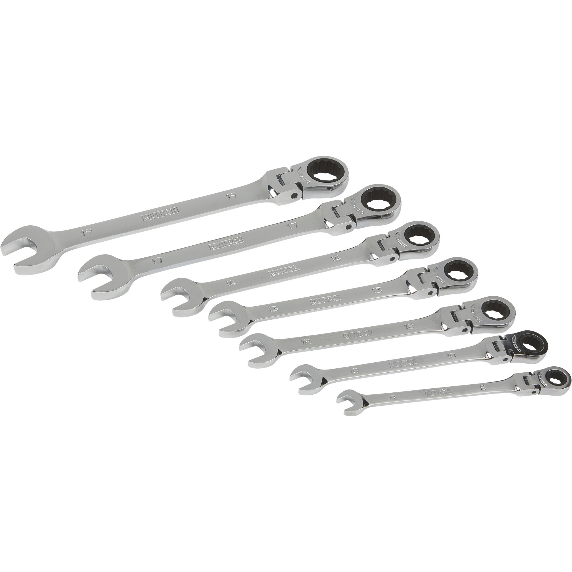 Klutch Flex Ratcheting Wrench Set, 7Pc., Metric Northern Tool
