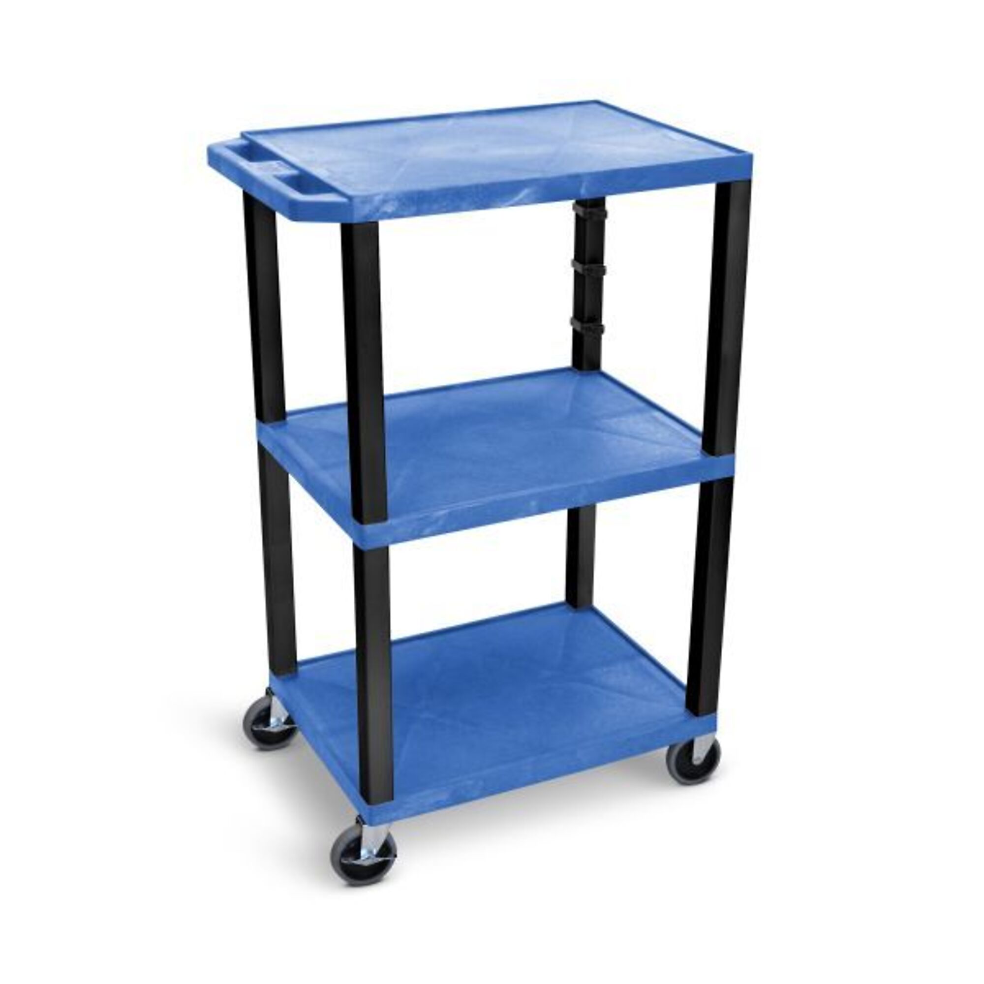 Luxor, 42in. 3 Shelf Cart Drawer Blue, Total Capacity 300 lb, Shelves (qty.) 3 Material Molded Plastic, Model# UCPL1BUE-B