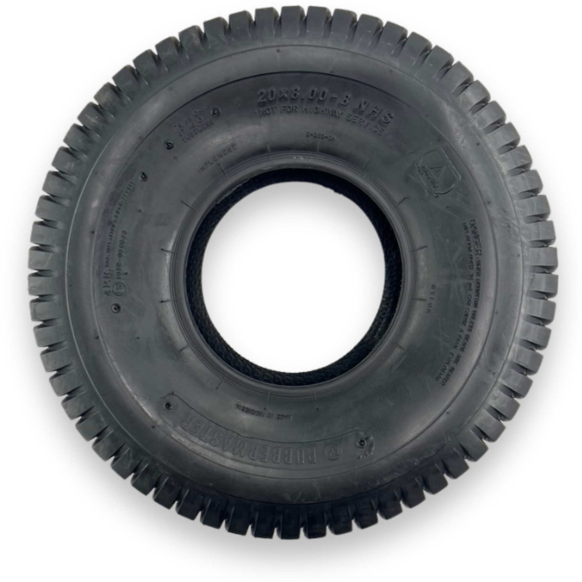 RubberMaster, 4 Ply Turf Tire 20x8.00-8 Tire Diameter 19.53 in, Model# 450363