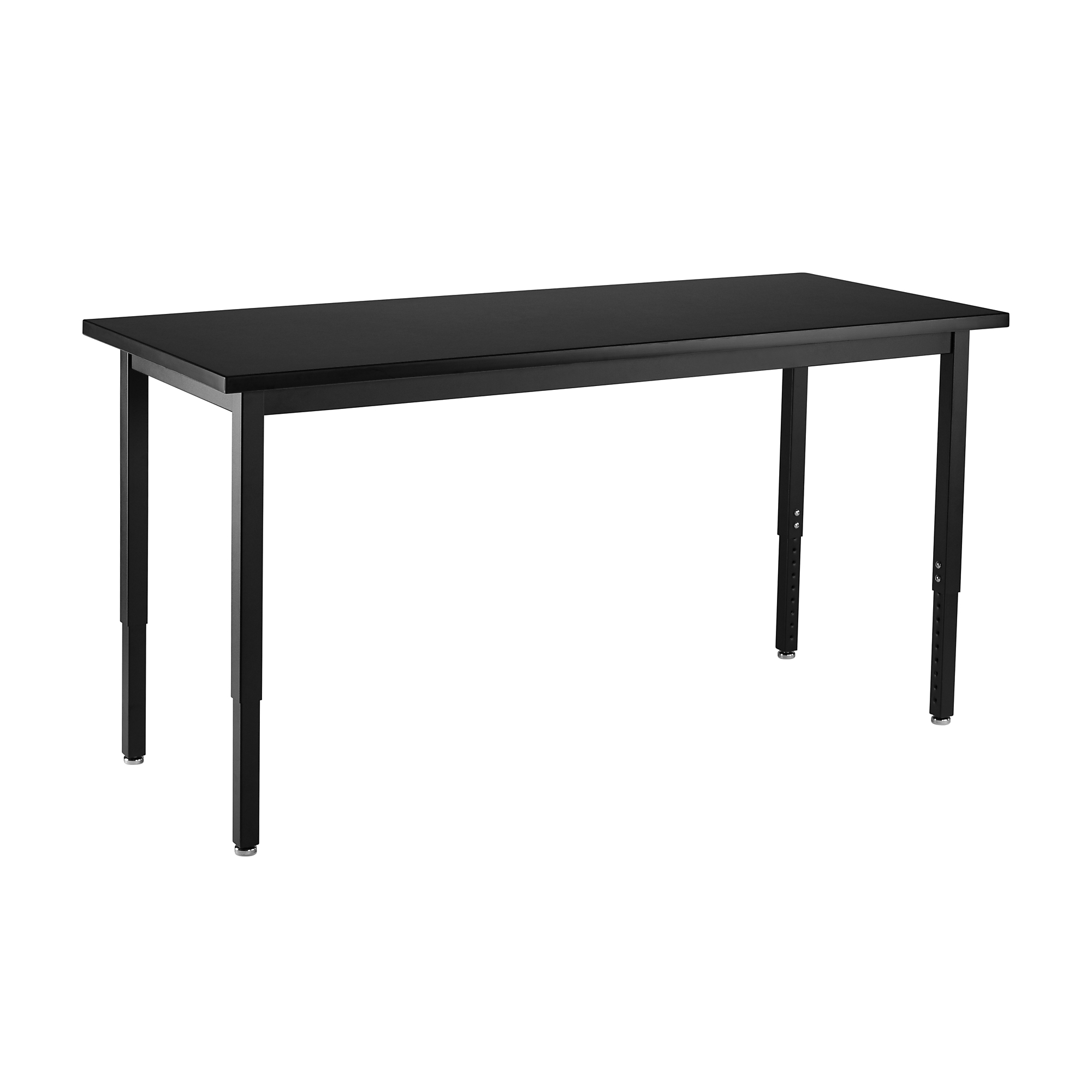 National Public Seating, Steel HT ADJ Lab Table 24X60 Chem Resist Top Black, Height 37 in, Width 24 in, Length 60 in, Model# SLT3-2460C
