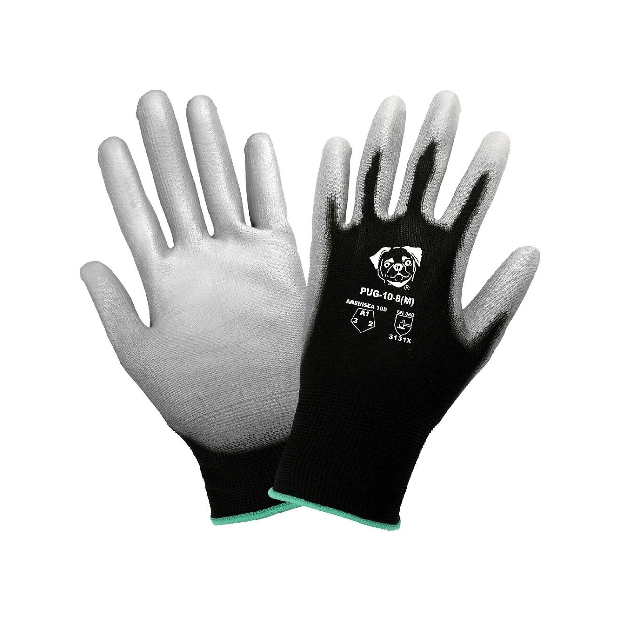 Global Glove 13ga Polyester, PU Coated, A1 Cut Resistant Gloves -12 Pairs