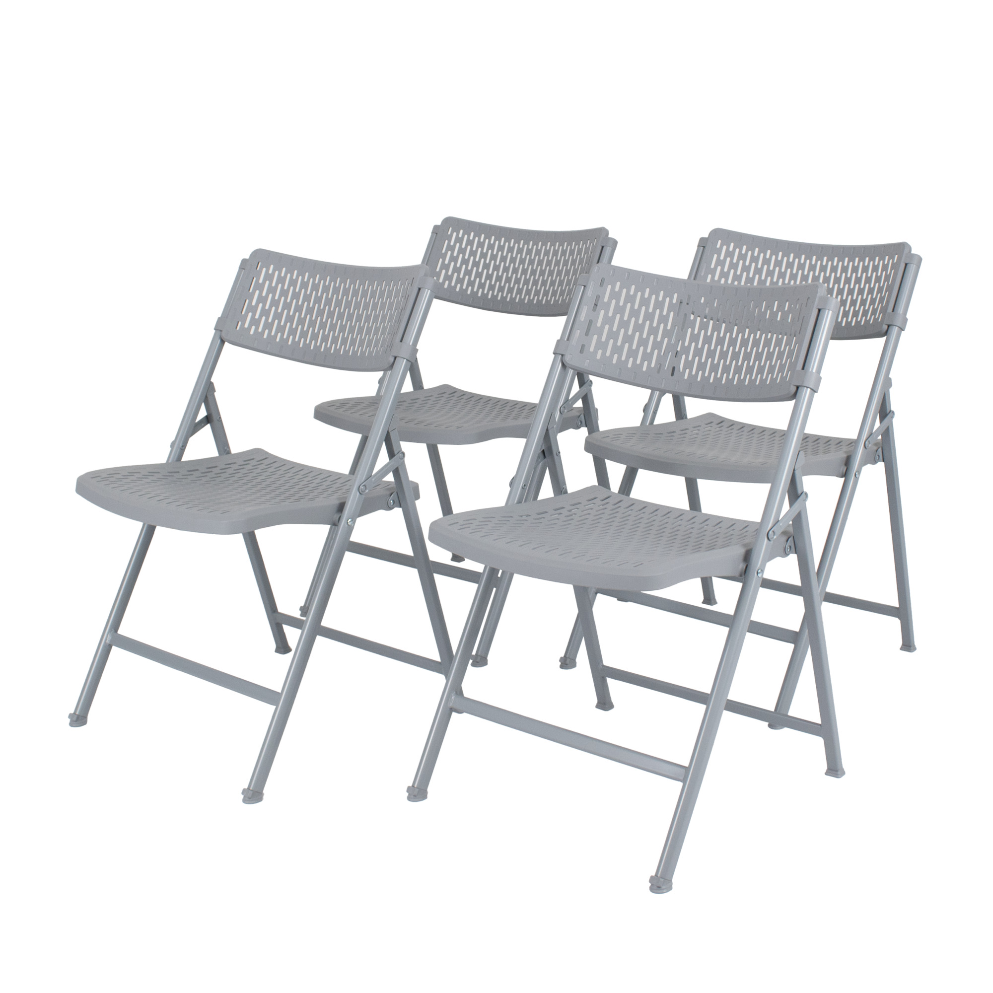 National Public Seating, Airflex Premium Poly Folding Chair Platinum 4PK, Included (qty.) 4 Model# 1412