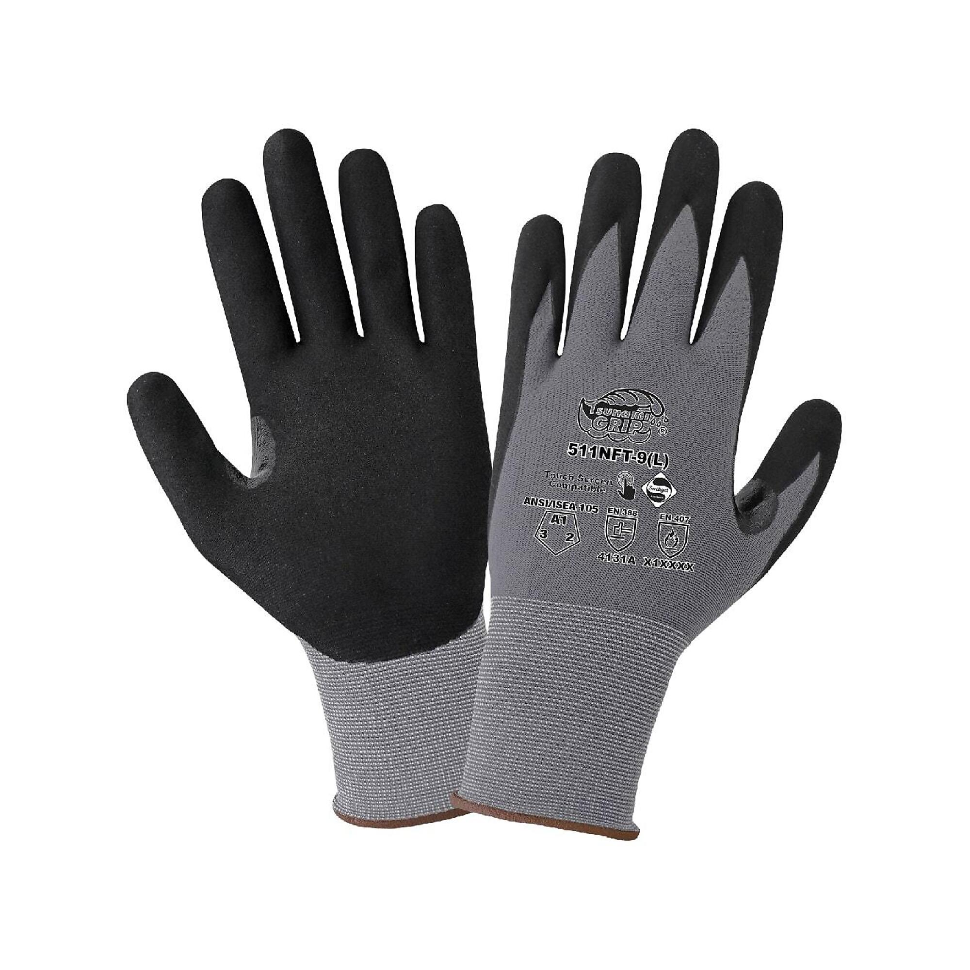 Global Glove 15ga Nylon/Span, Nitrile Coated, A1 Cut TS Gloves - 12 Pairs