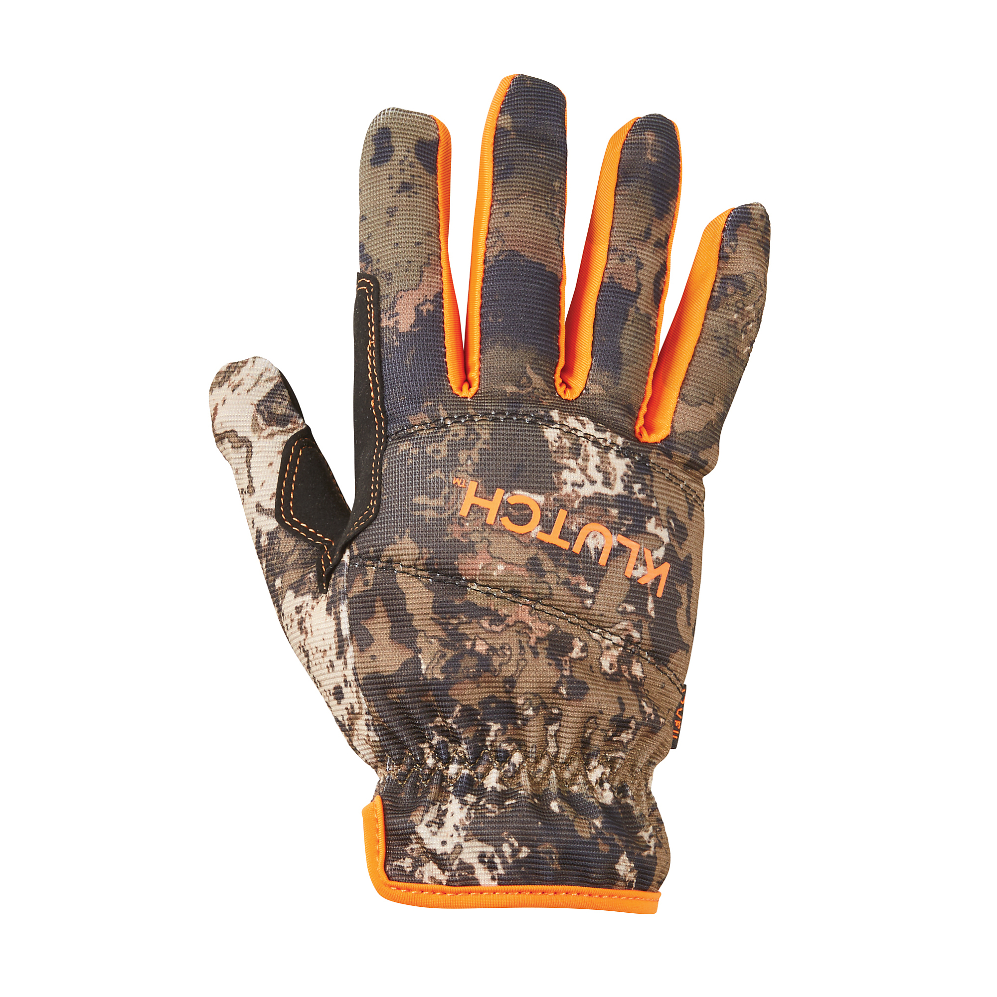 Klutch Camo Utility Gloves, Black/Orange/Camo