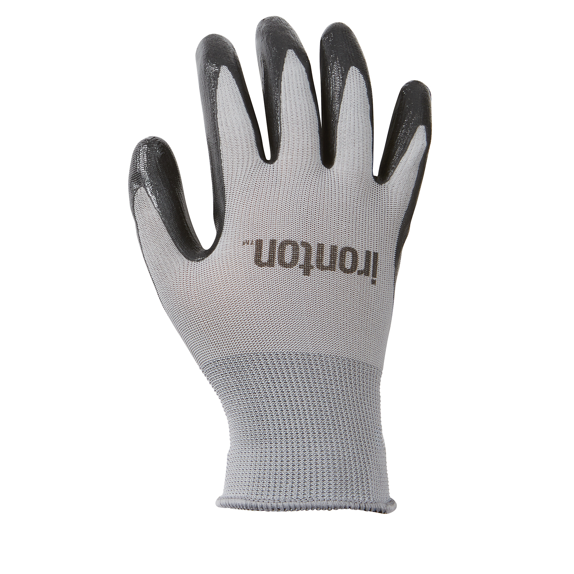 Ironton Nitrile-Coated Work Gloves, Black/Gray, Large