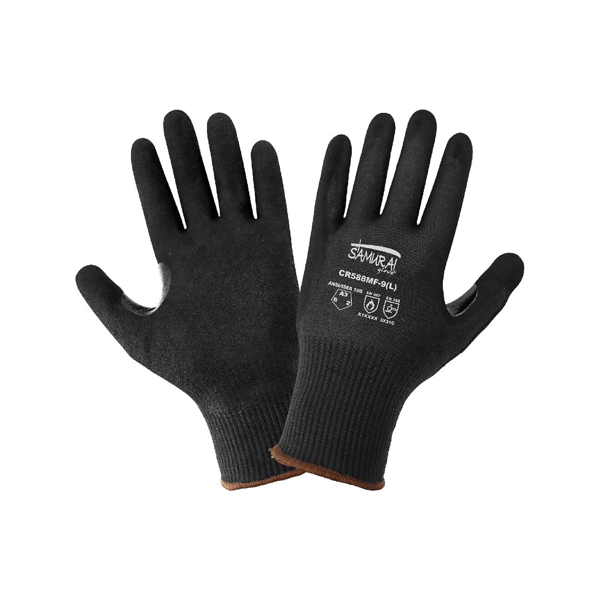 人気★ URAGO ★  WOOL CABLE GLOVE Global Glove Samurai Glove®, 13ga Aralene, Nitrile Coated