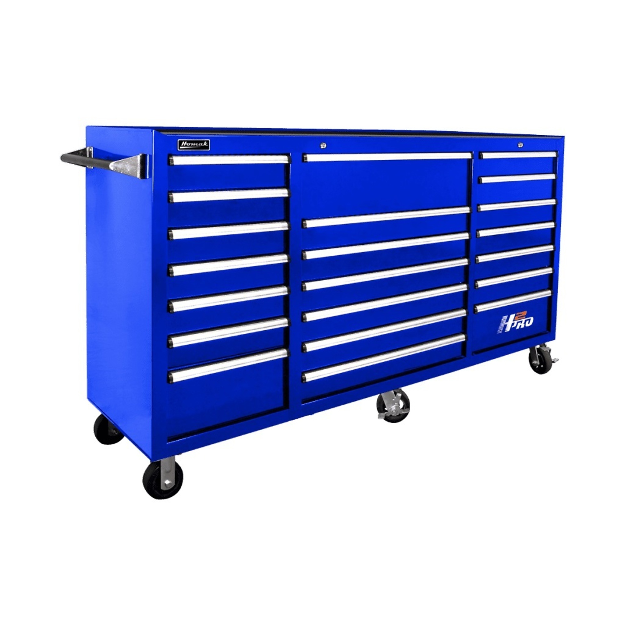 Homak H2Pro, 72in. H2Pro Series 21 Drawer Rolling Cabinet - Blue