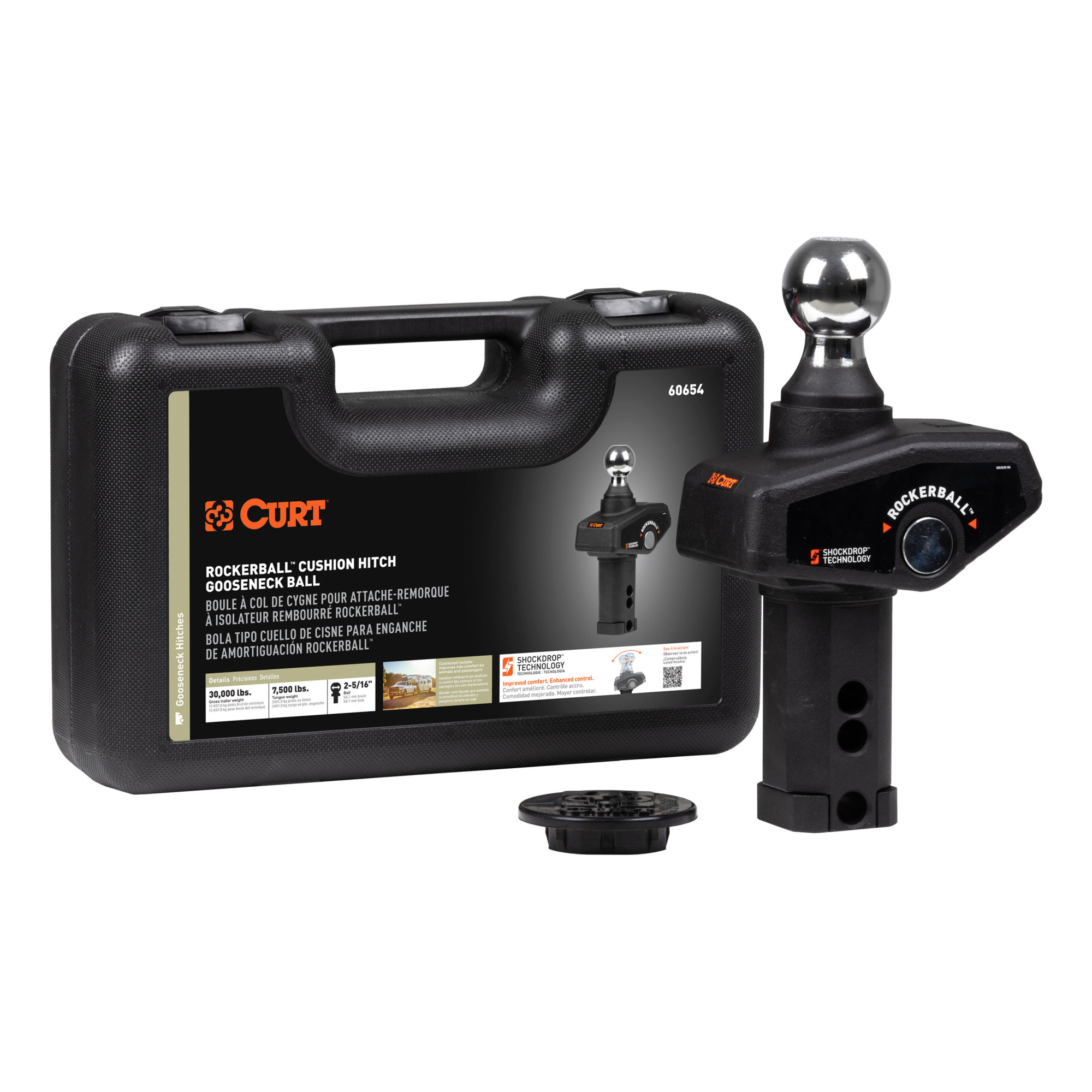 Curt Manufacturing, RockerBall 2-5/16in. Cushion Hitch Gooseneck Ball, Model# 60654