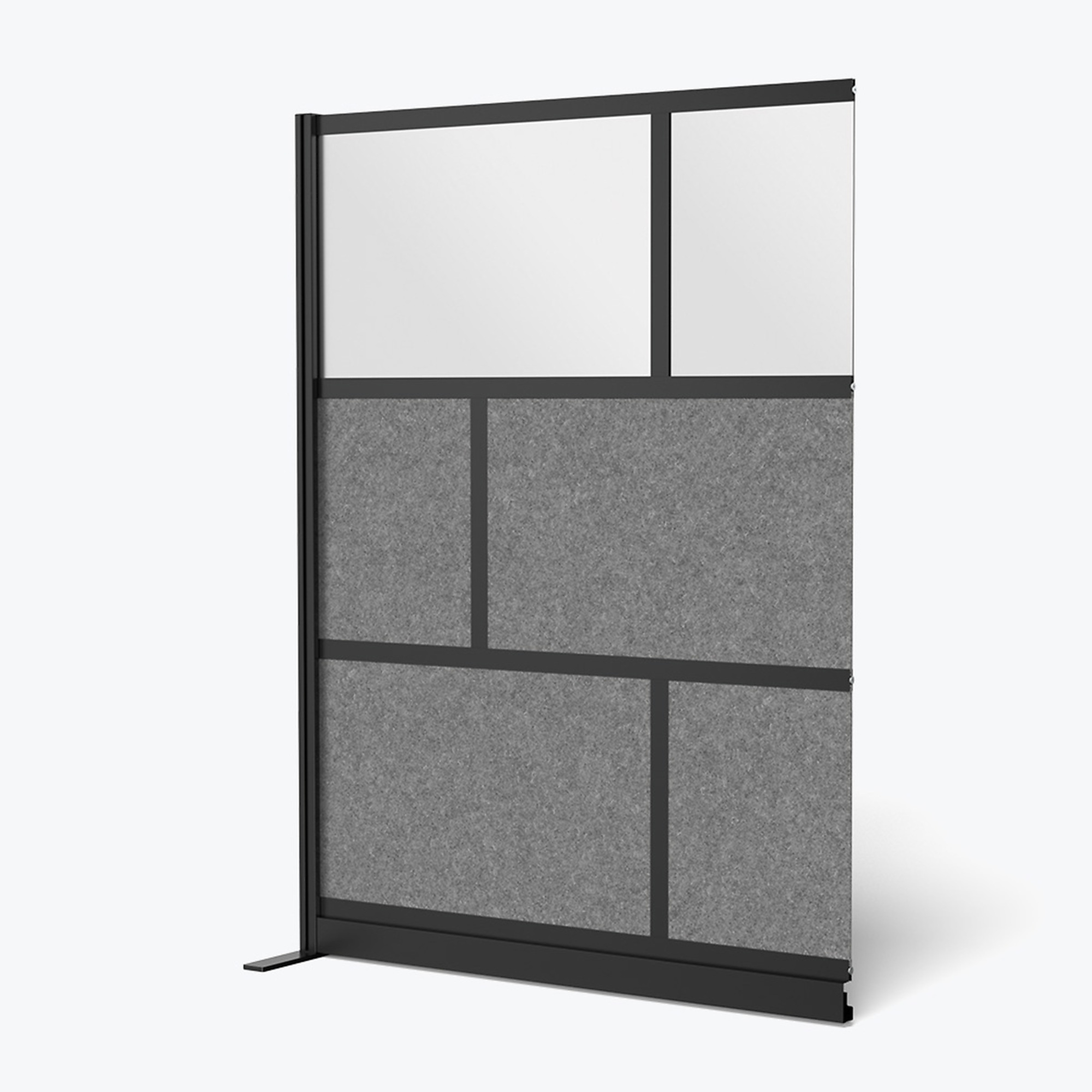 Luxor Modular Room Divider Wall System - 53in. x 70in., Black Frame, Polypropylene/PET Polyester Fabric, Model# MW-5370-XCGB