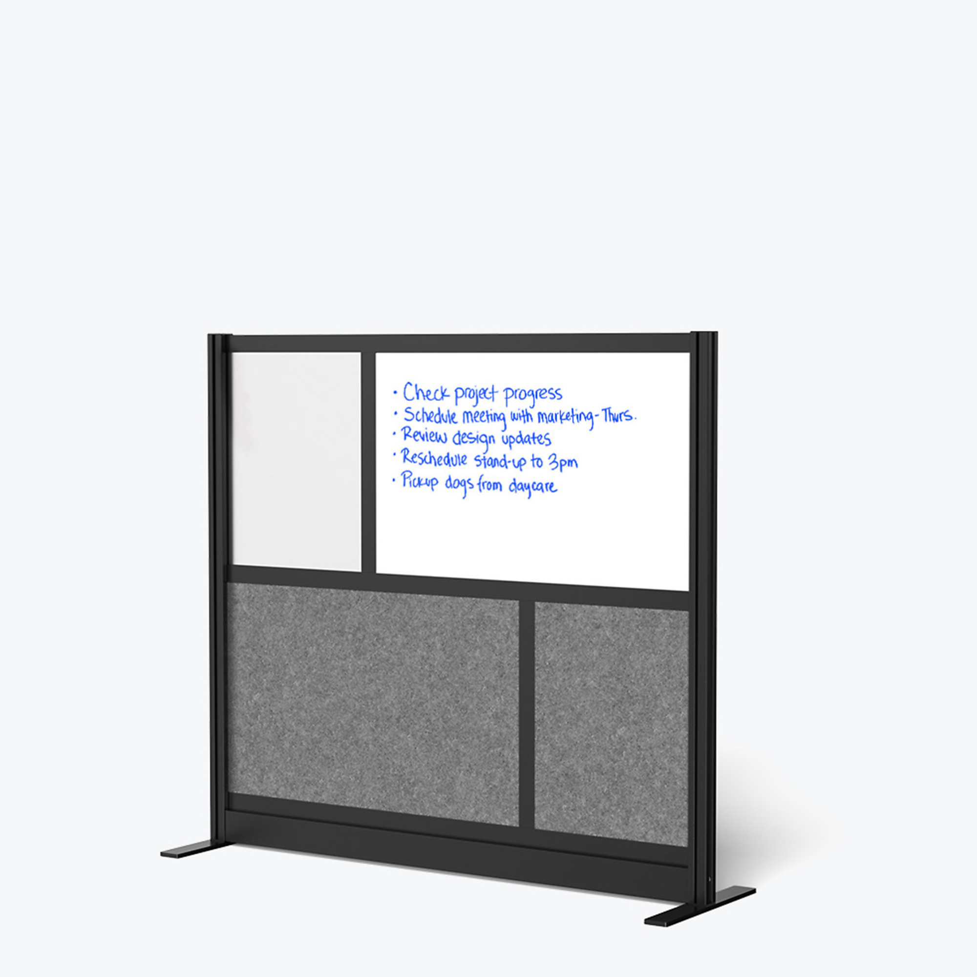 Luxor Modular Wall Divider System - 53in. x 48in., Black Frame, Polypropylene/PET Polyester Fabric, Model# MW-5348-FWCGB